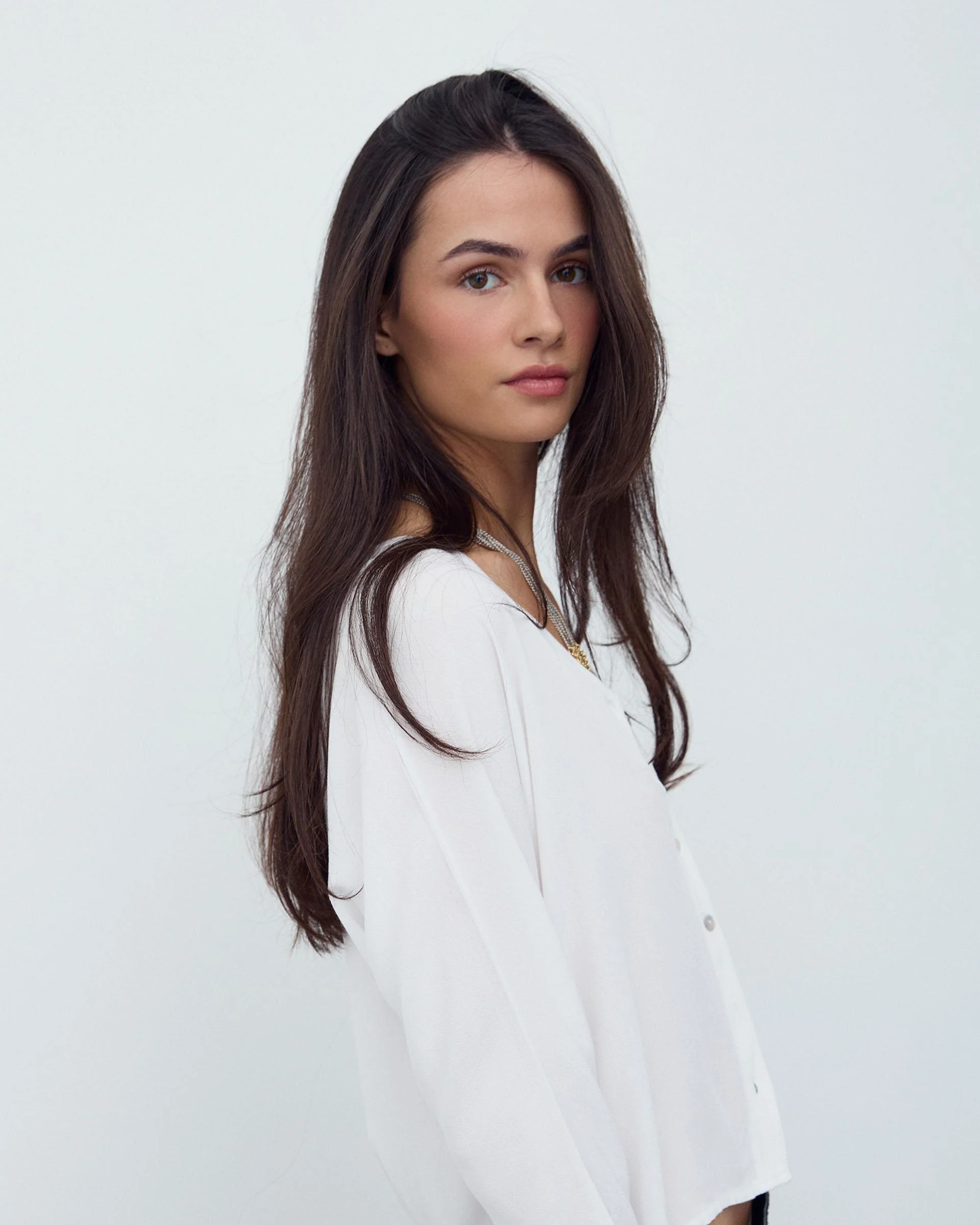 Blusa Básica Escote Pico Blanca - Image 4