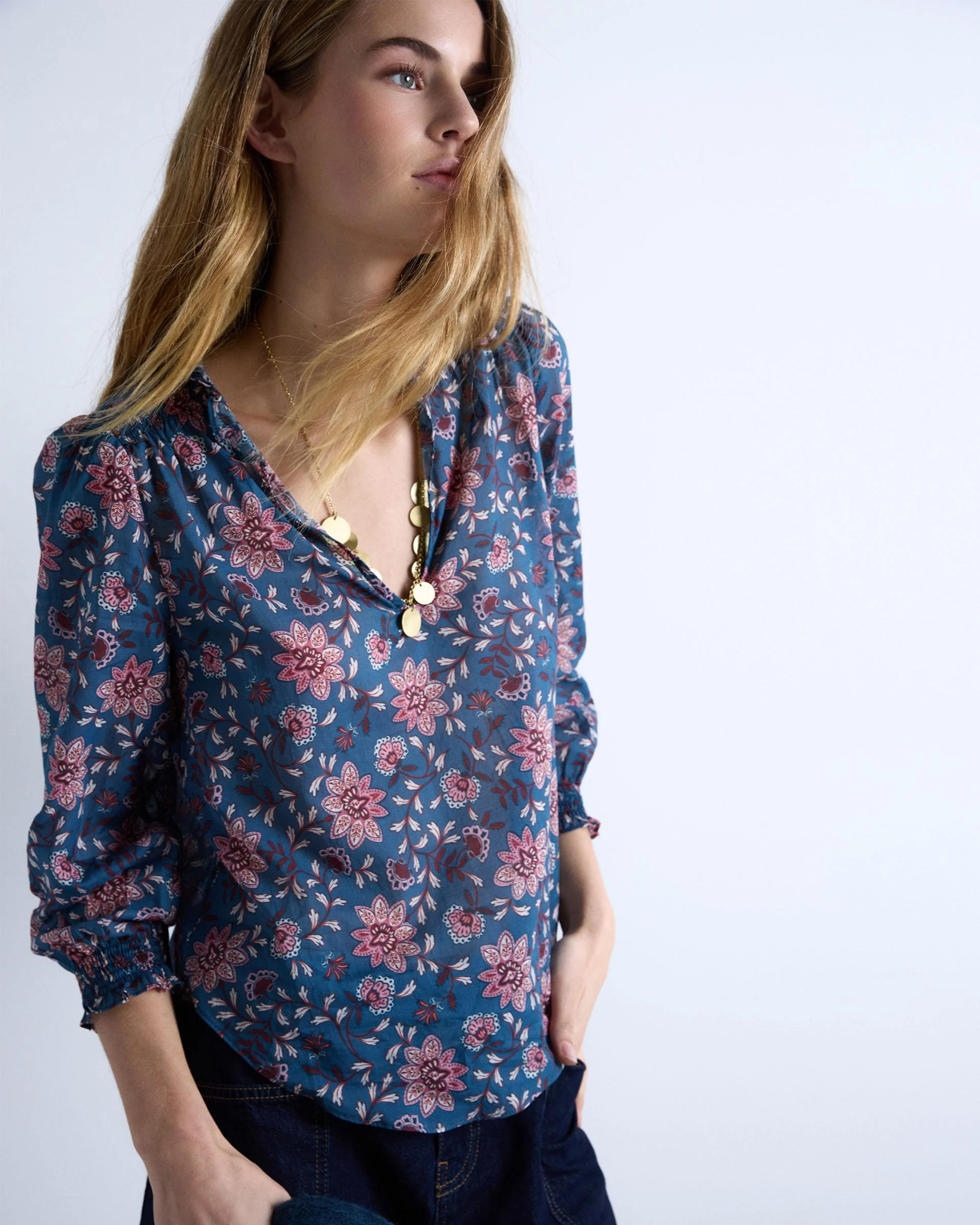 Blusa Estampado Floral Azul - Image 5