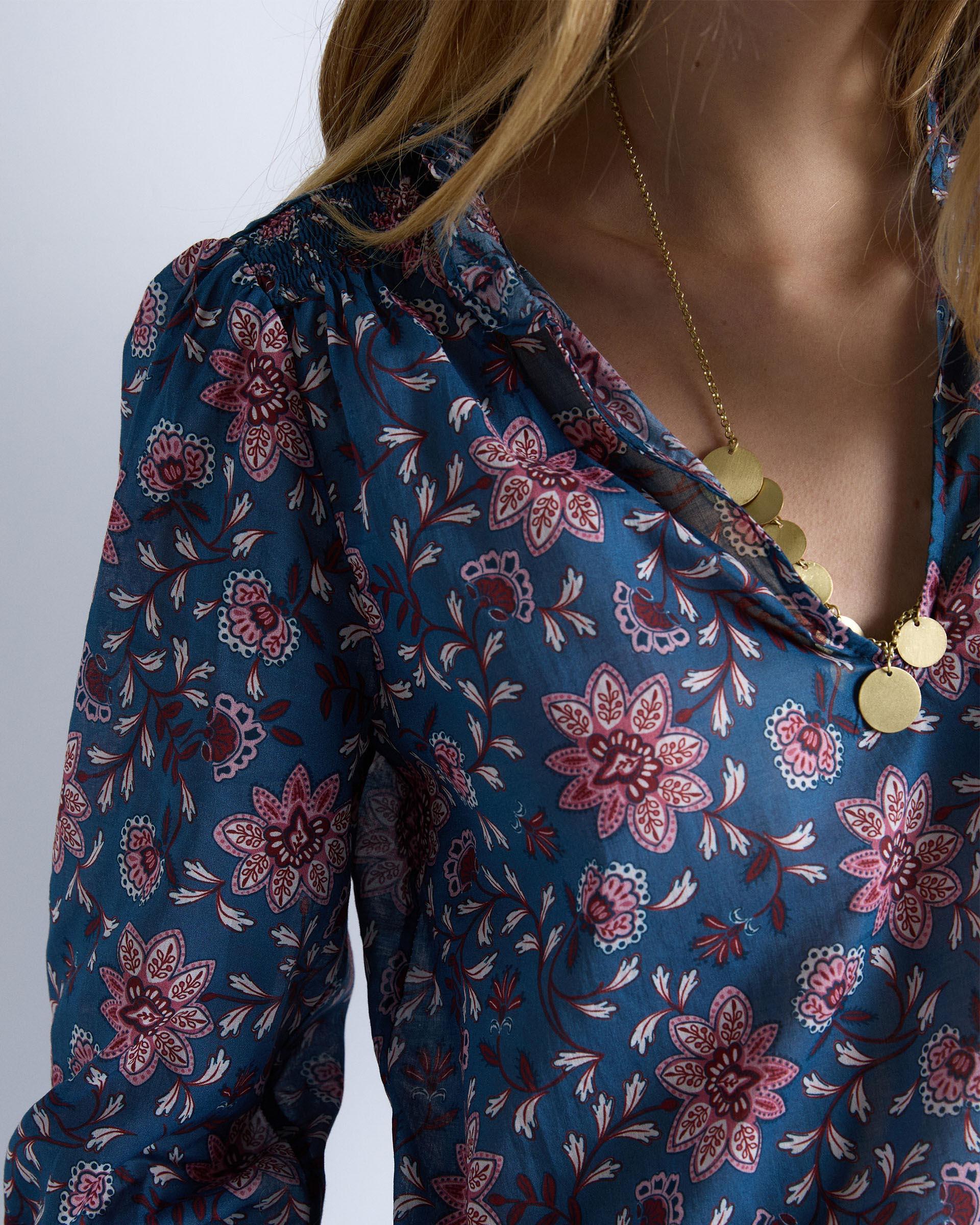 Blusa Estampado Floral Azul - Image 6