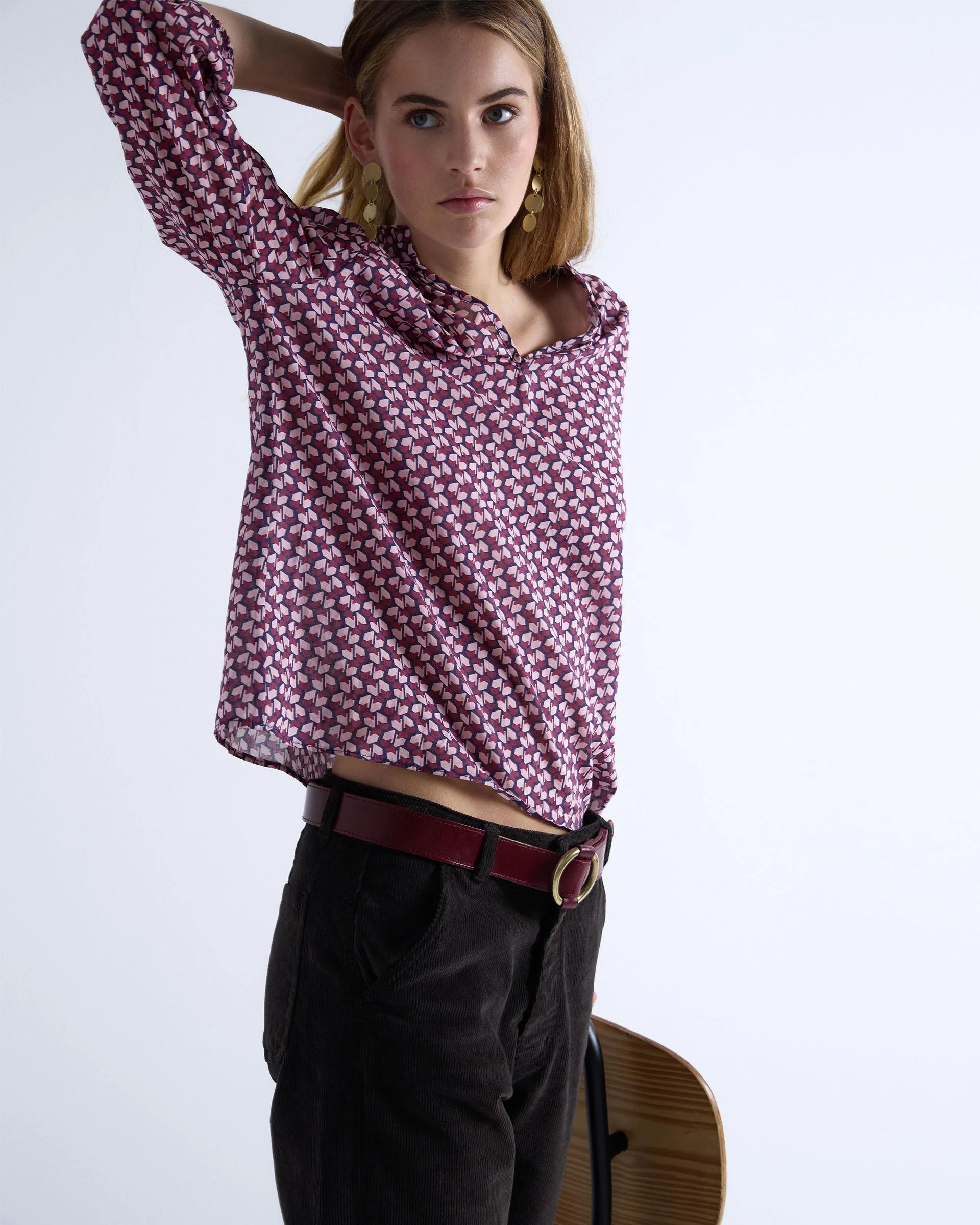 Blusa Estampado Geometrico Rosa - Image 3