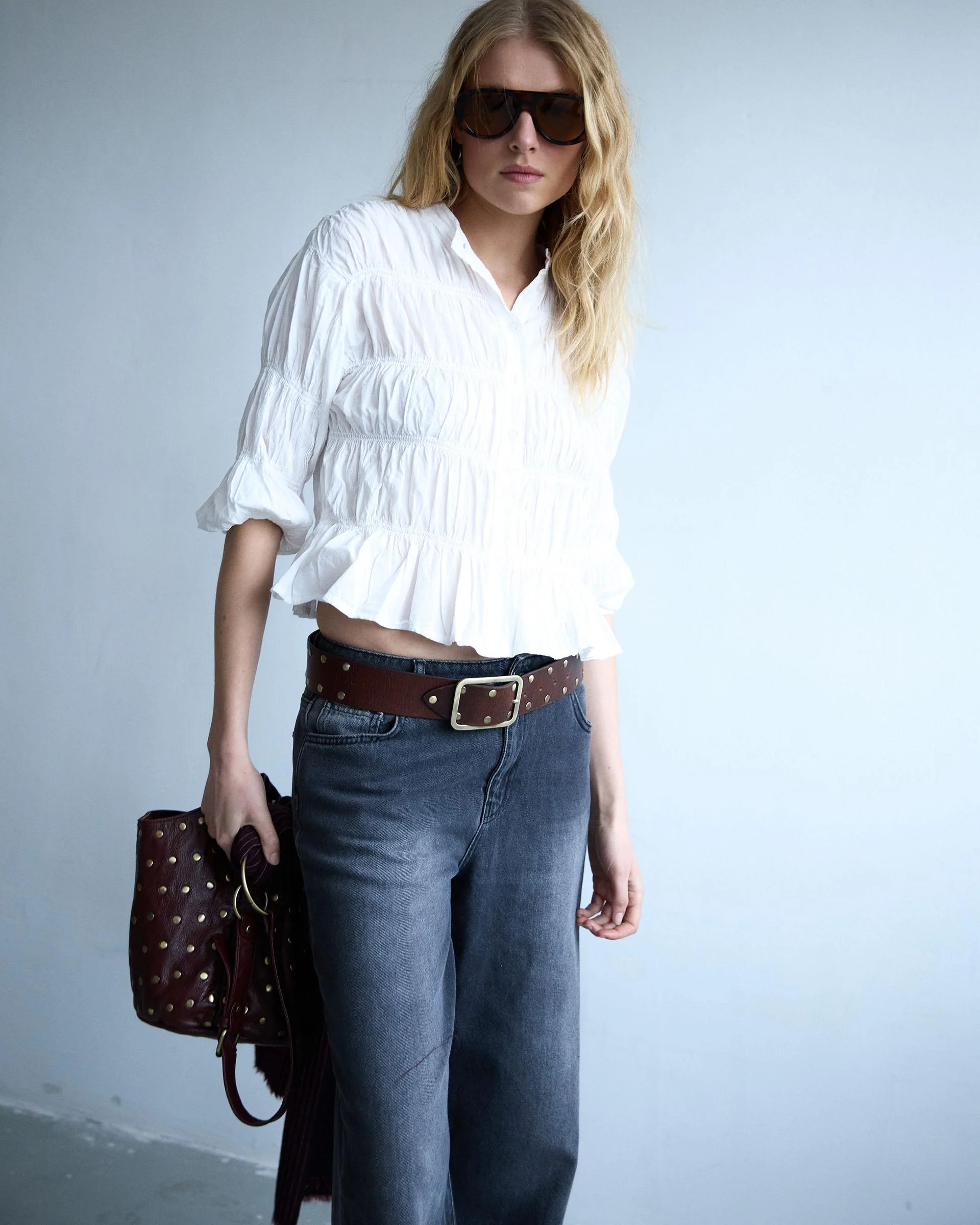 Blusa Fruncidos Blanca - Image 4