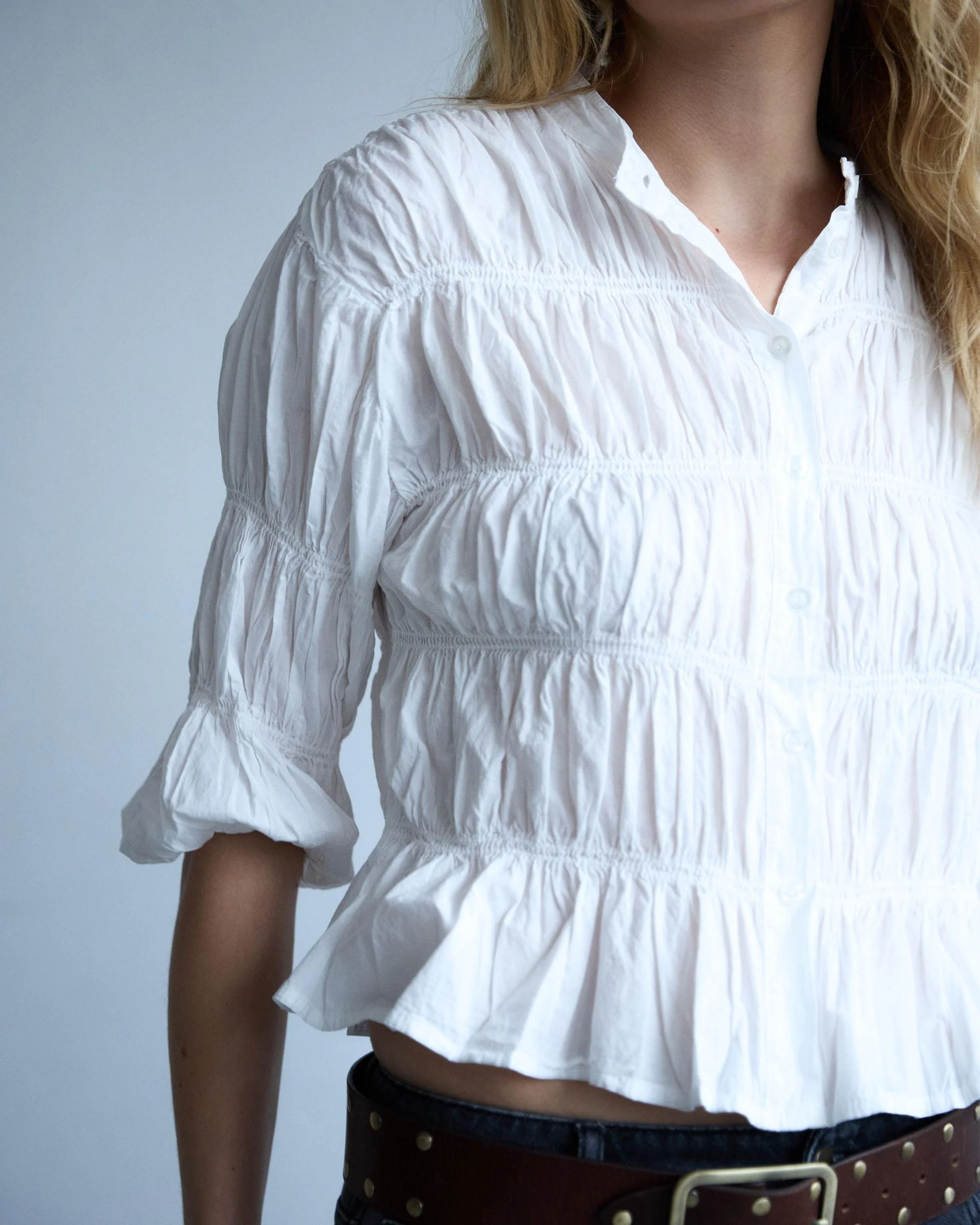 Blusa Fruncidos Blanca - Image 5