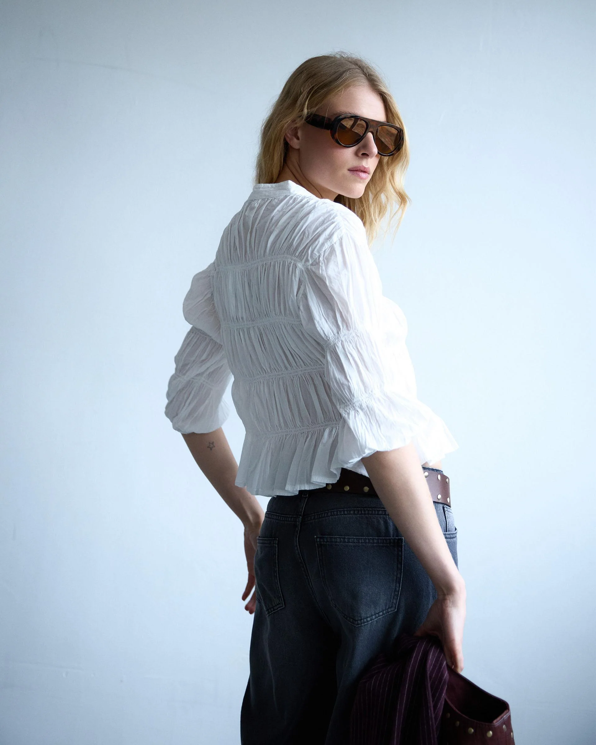 Blusa Fruncidos Blanca - Image 6