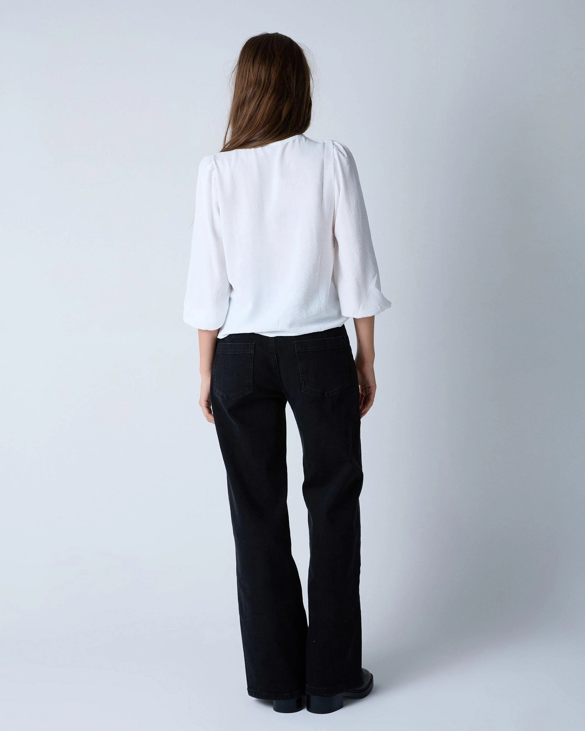 Blusa Manga Abullonada Blanca - Image 7