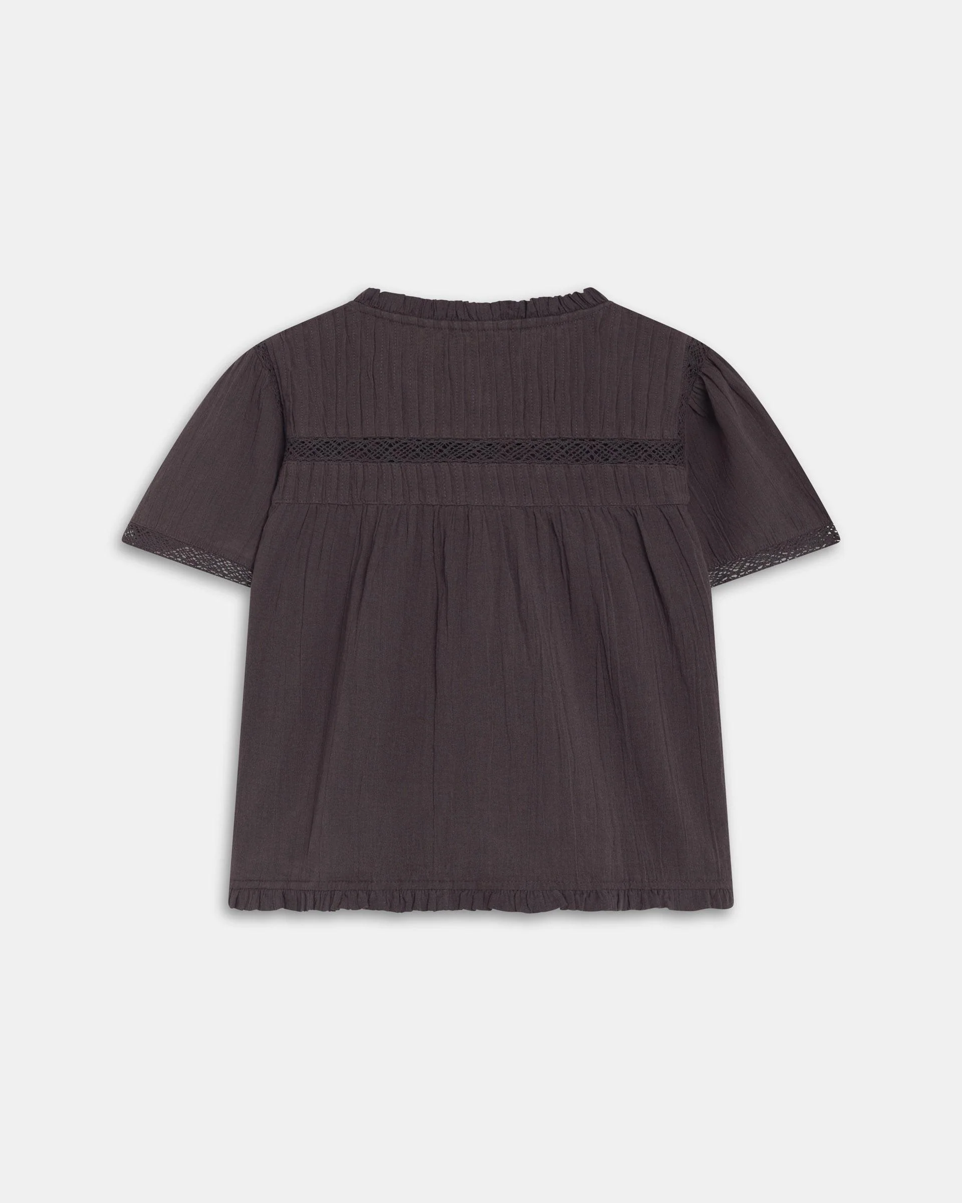 Blusa Manga Corta Puntillas Antracita - Image 9