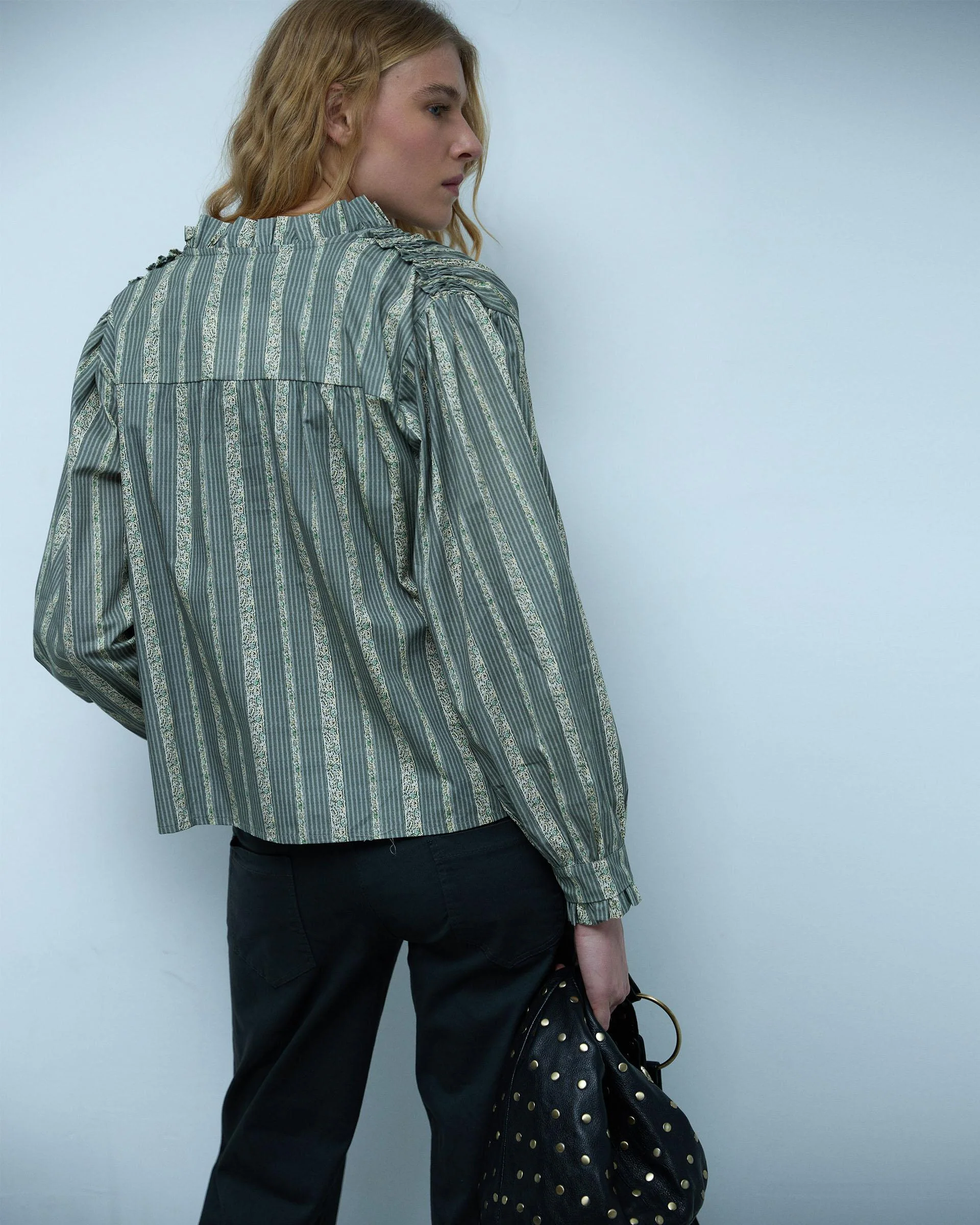 Blusa Rayas Estampadas Verde - Image 6
