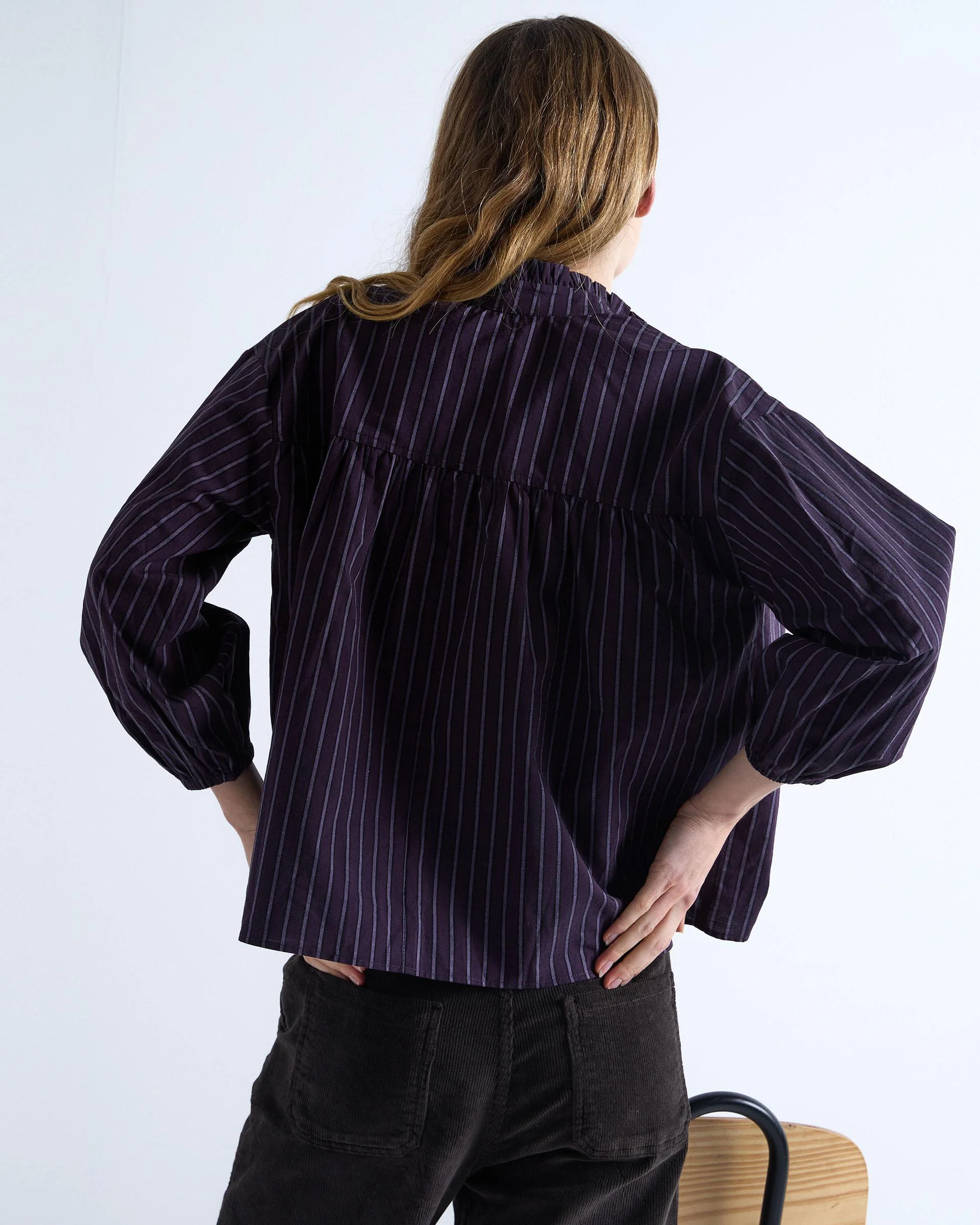 Blusa Rayas Volante Morado - Image 8