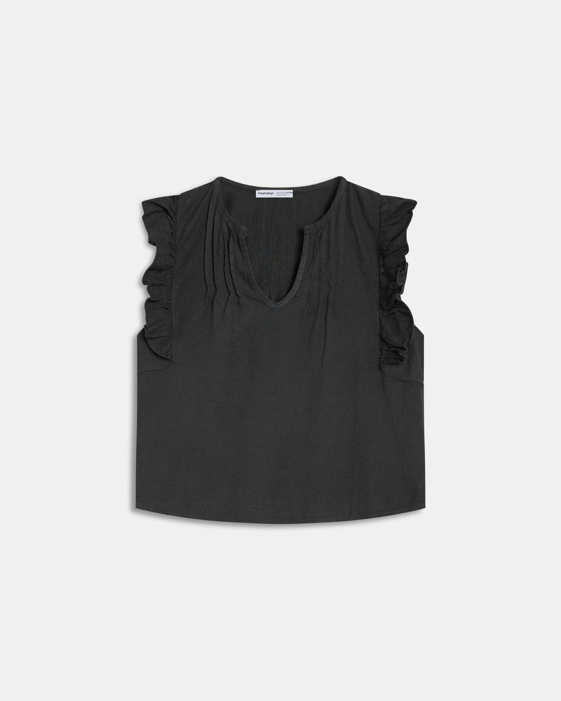 Blusa Sin Mangas Volantes Antracita - Image 7