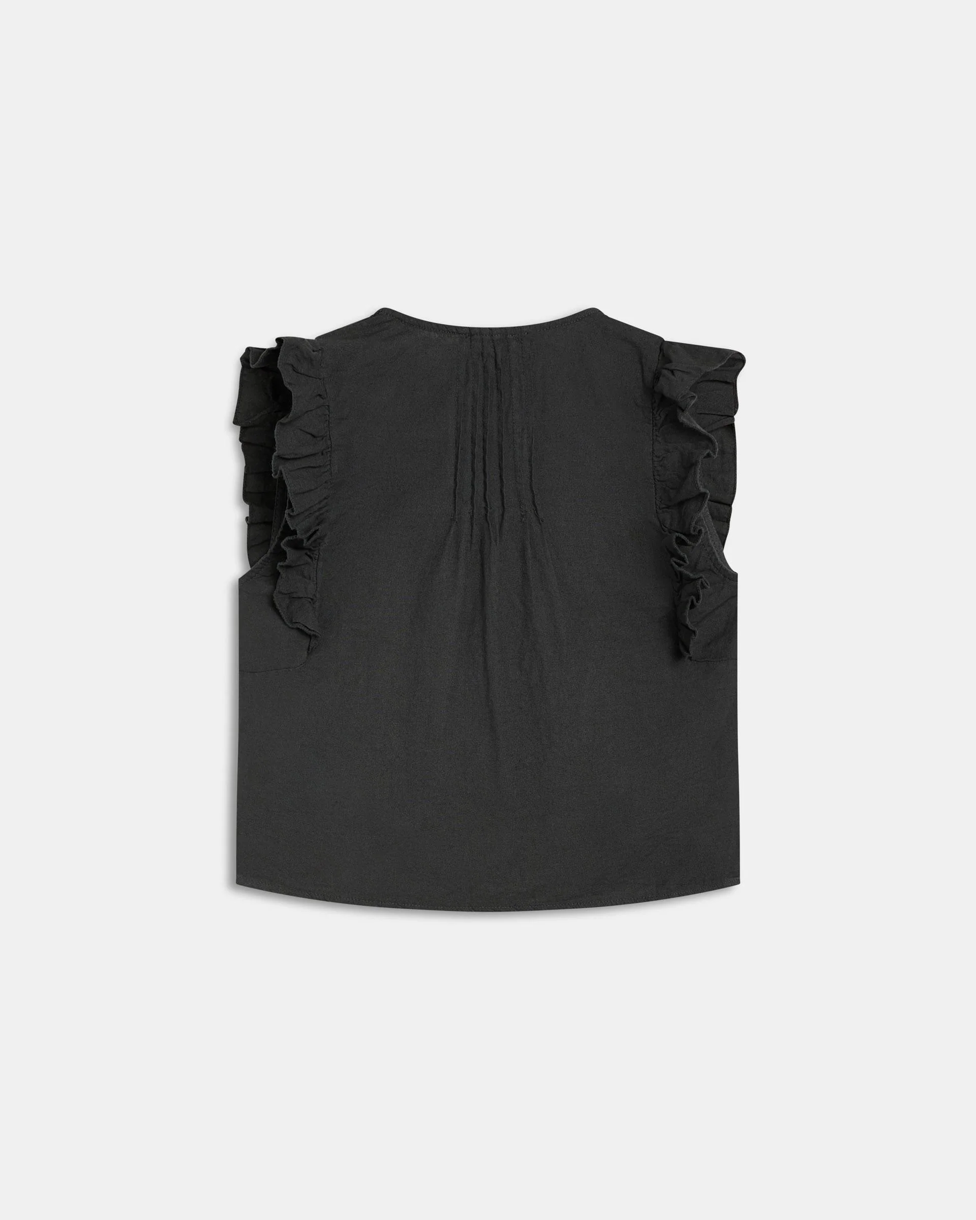 Blusa Sin Mangas Volantes Antracita - Image 8