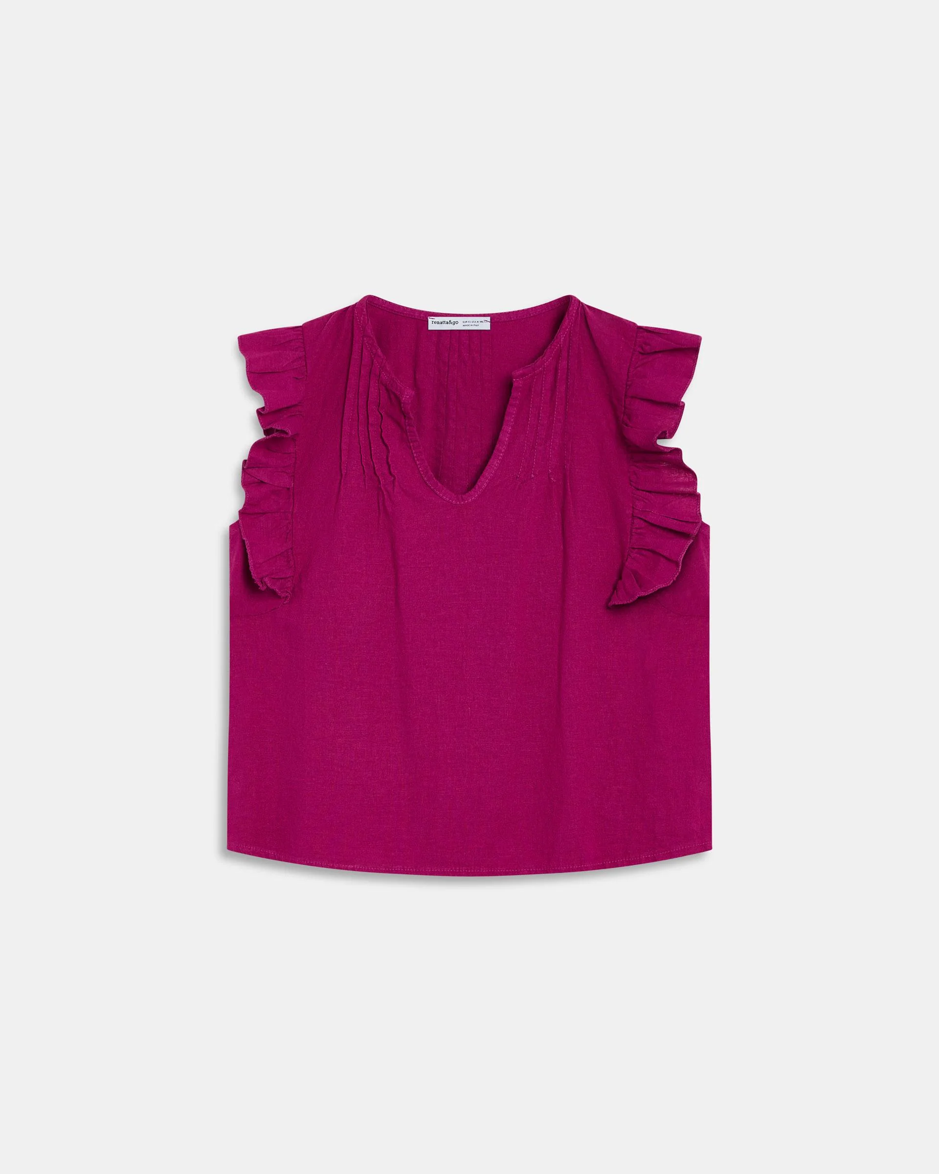 Blusa Sin Mangas Volantes Fucsia - Image 7
