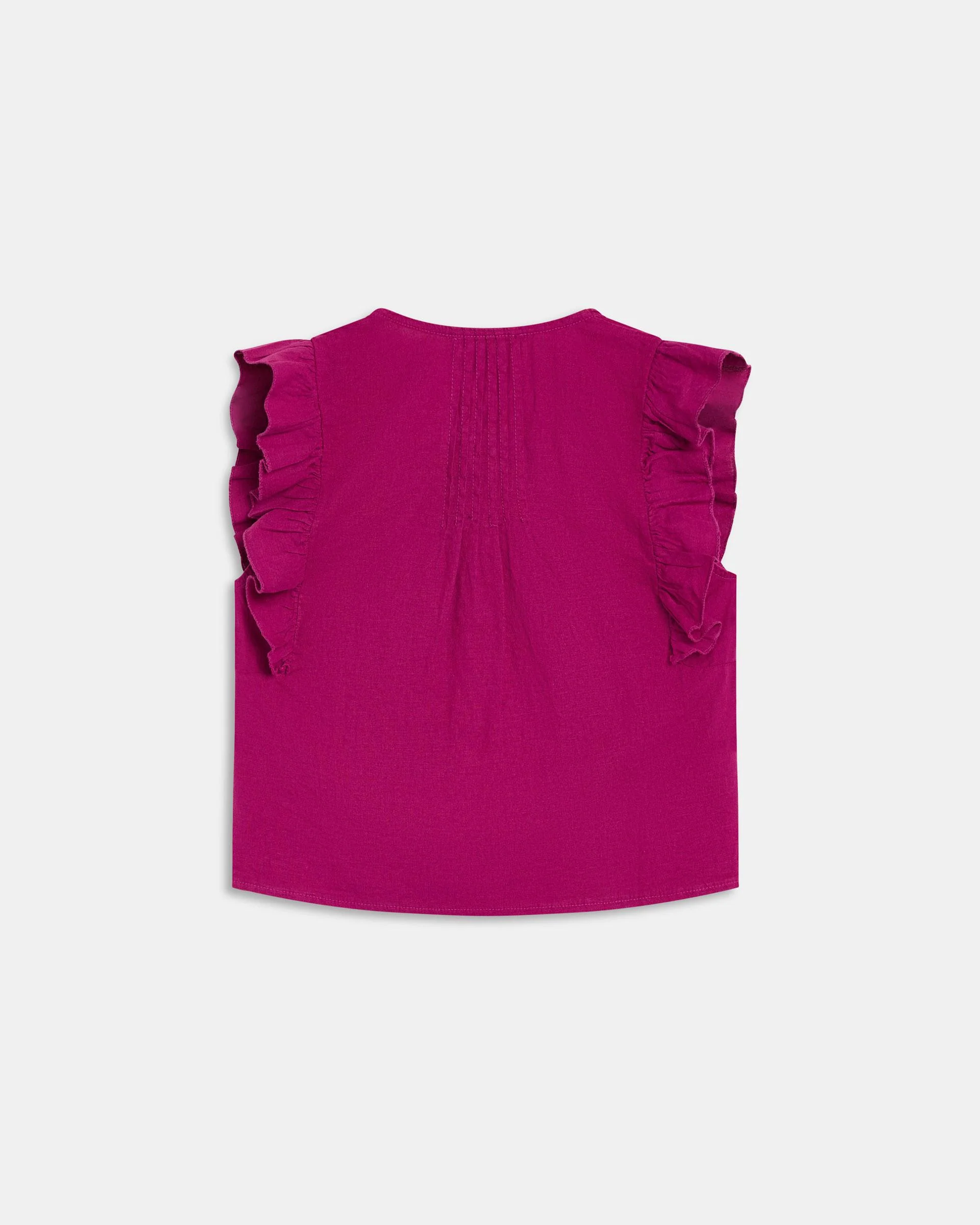 Blusa Sin Mangas Volantes Fucsia - Image 8