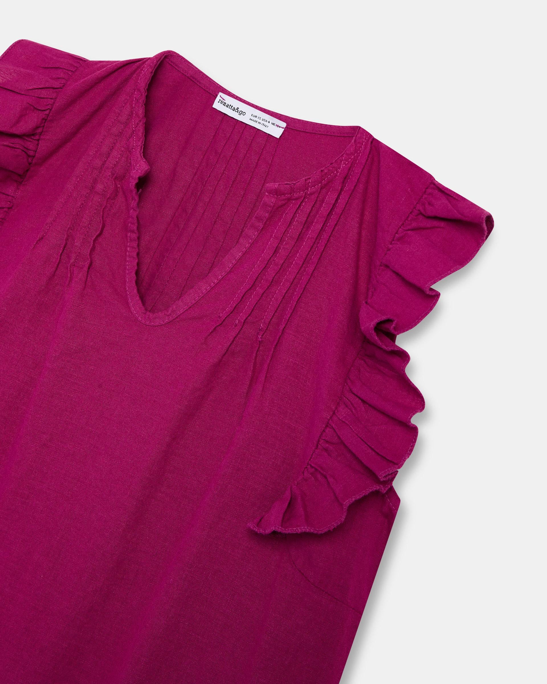 Blusa Sin Mangas Volantes Fucsia - Image 9