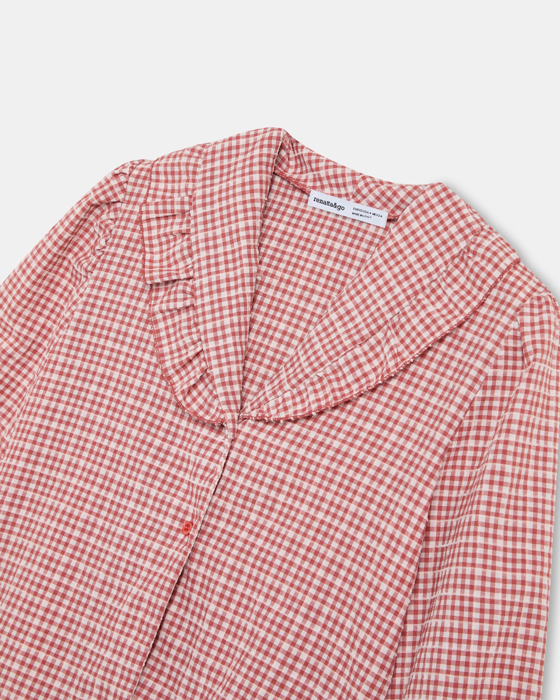 Blusa Volante Cuello Vichy Teja - Image 10
