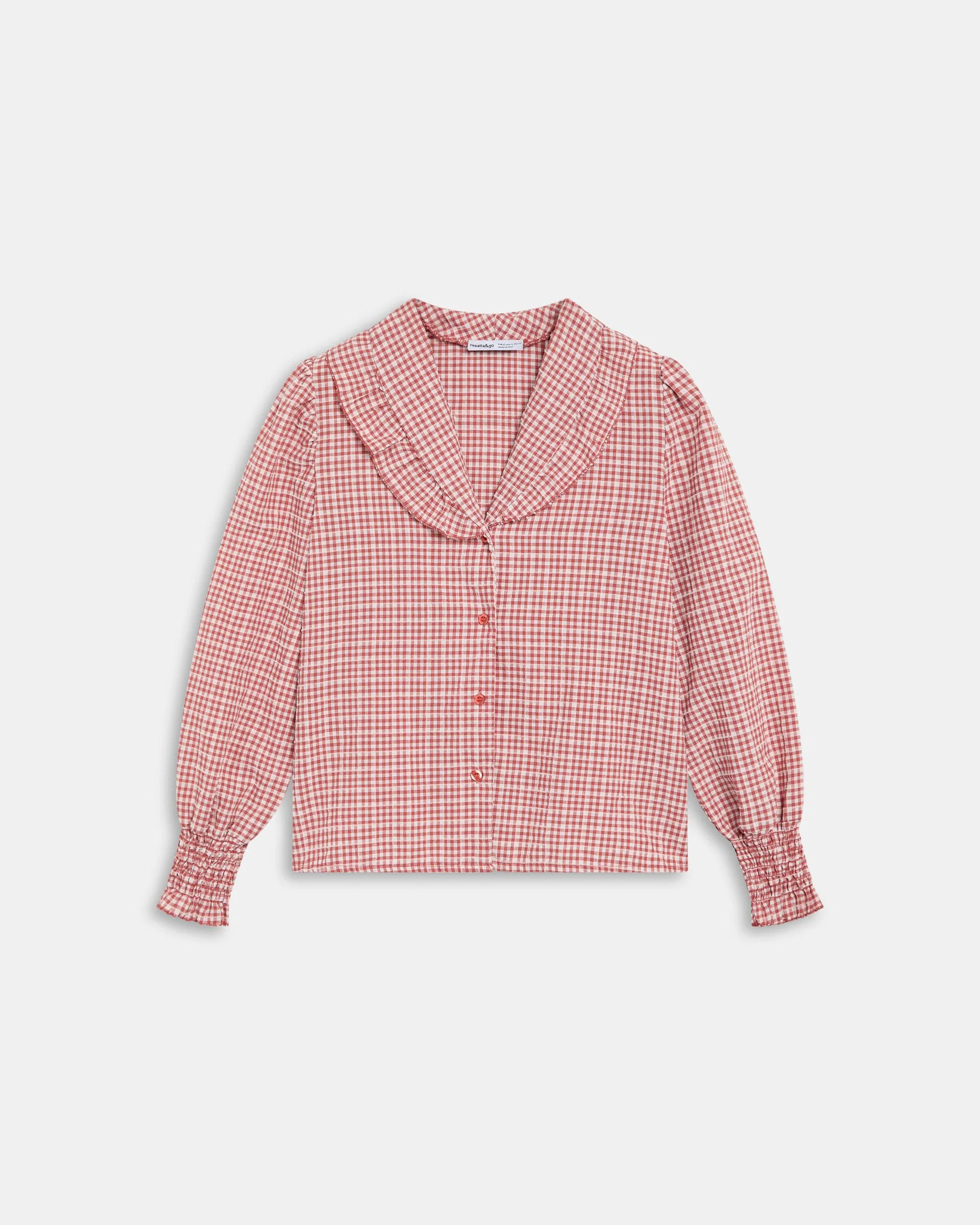 Blusa Volante Cuello Vichy Teja - Image 8