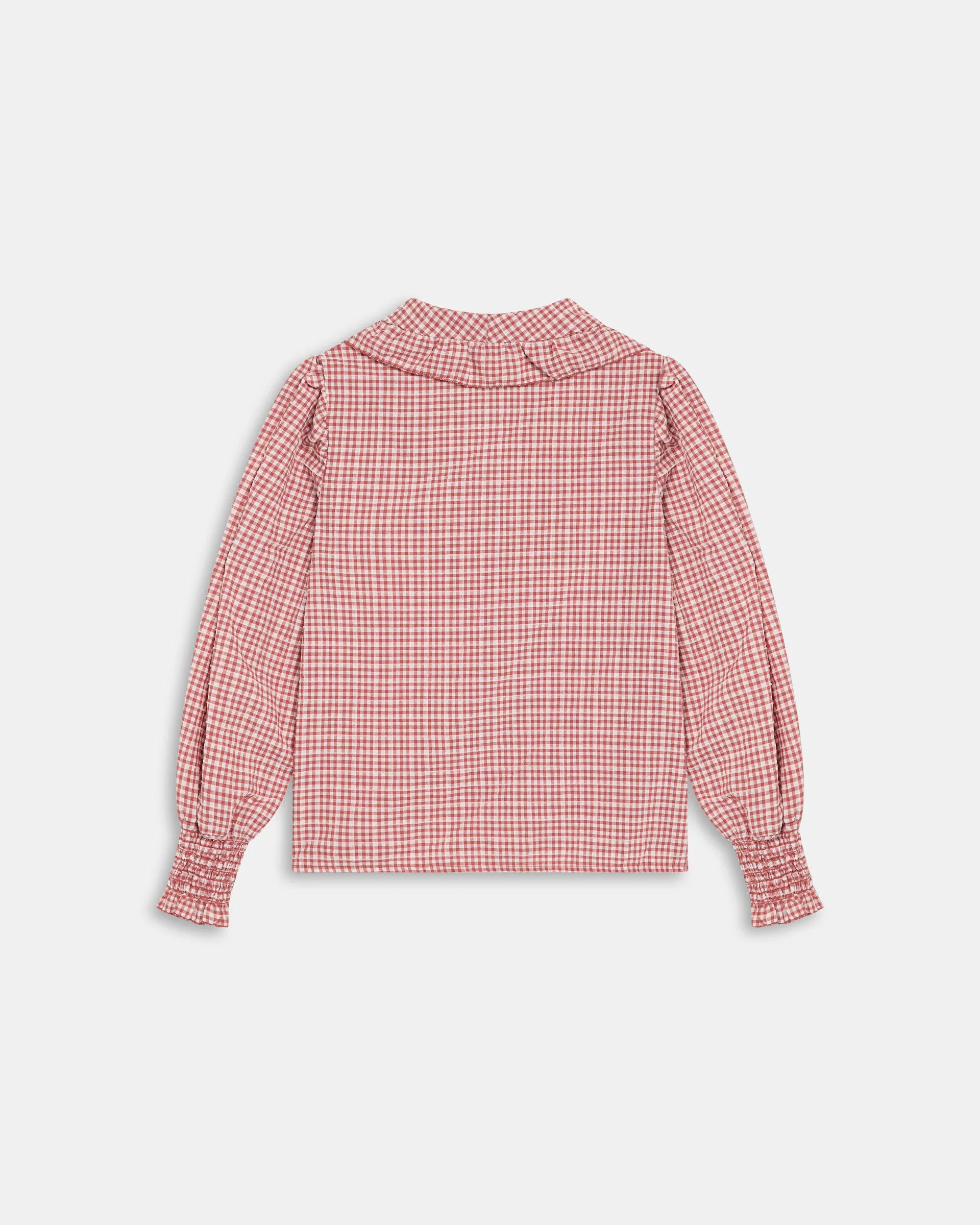 Blusa Volante Cuello Vichy Teja - Image 9