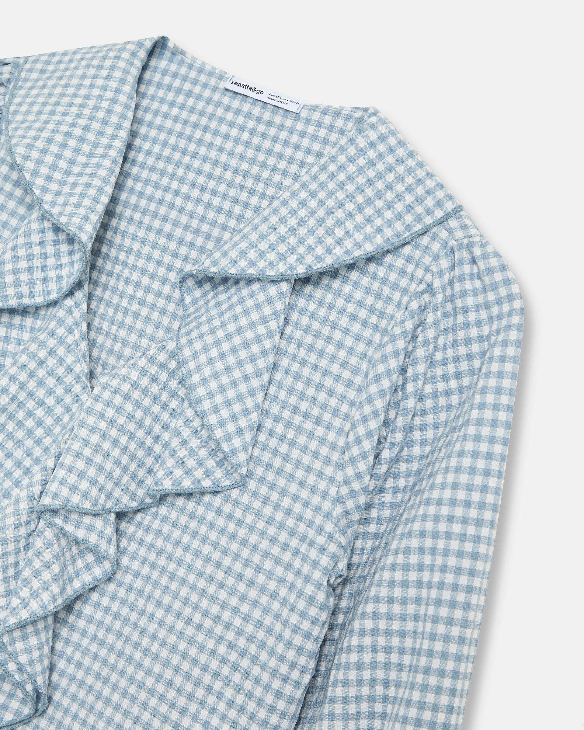 Blusa Volantes Delanteros Vichy Azul - Image 10