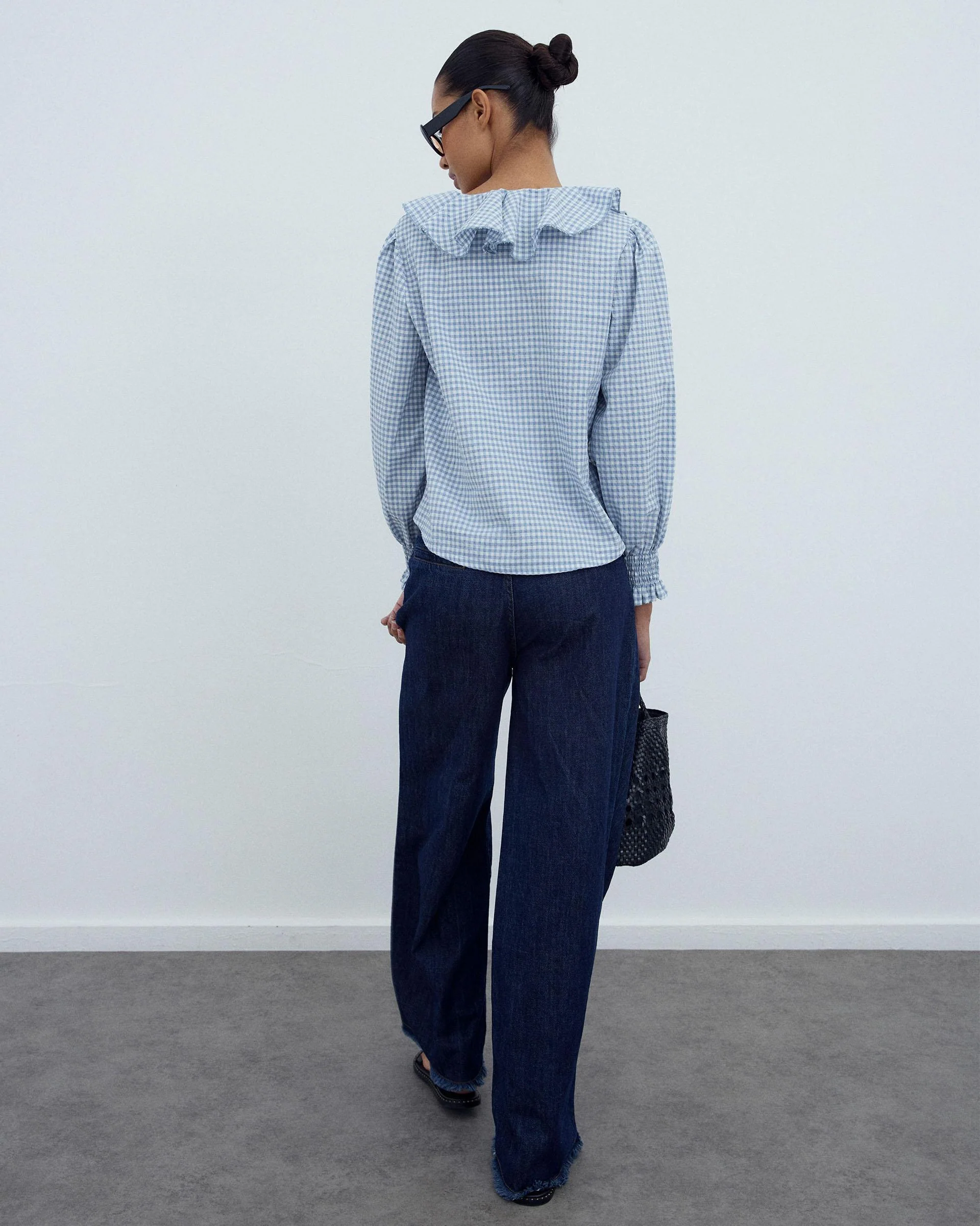 Blusa Volantes Delanteros Vichy Azul - Image 7