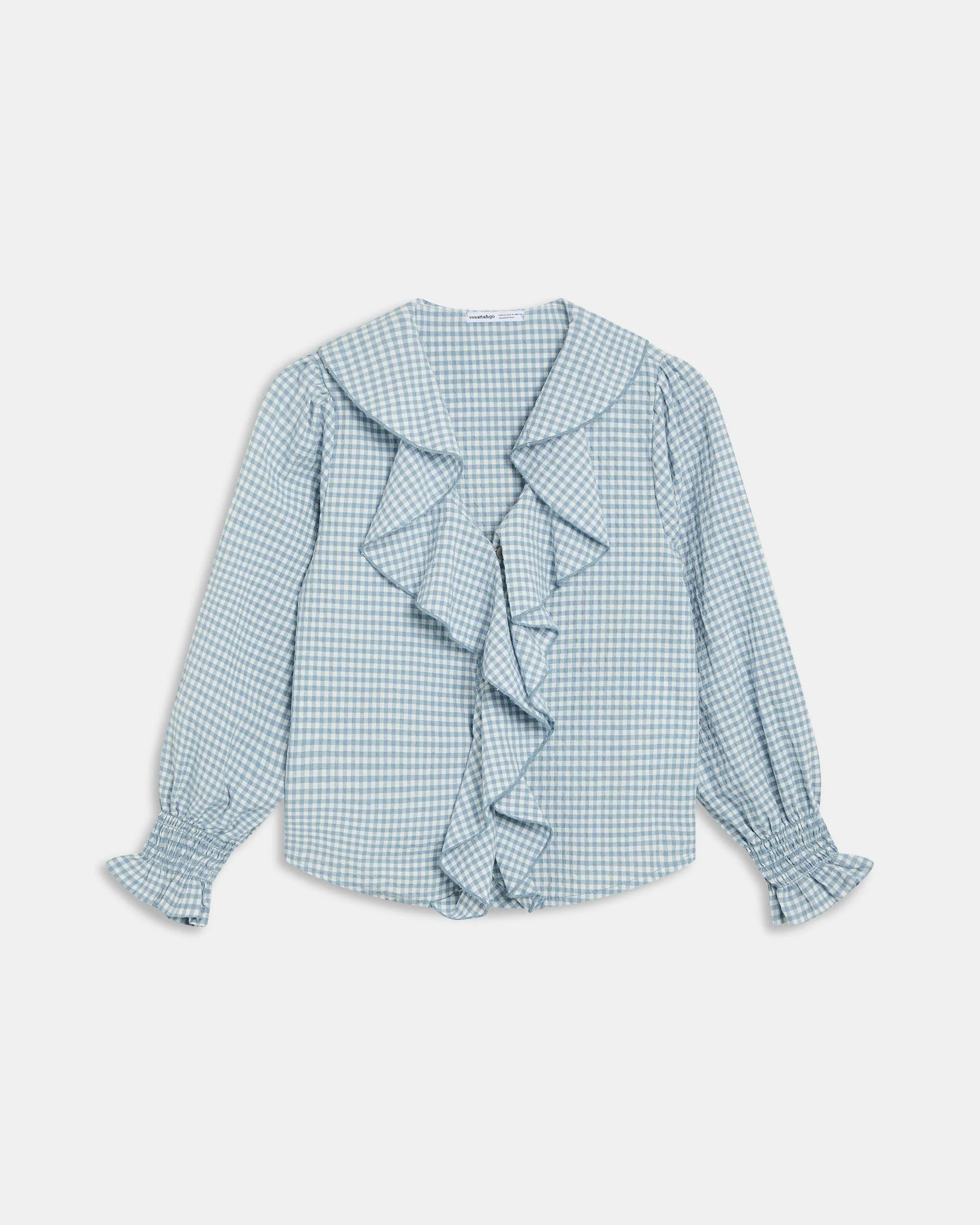 Blusa Volantes Delanteros Vichy Azul - Image 8