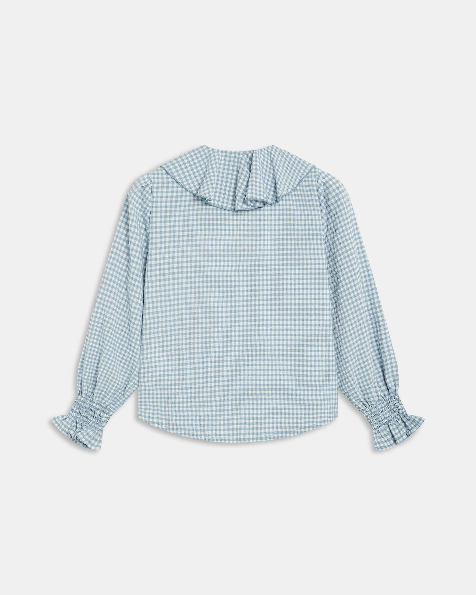 Blusa Volantes Delanteros Vichy Azul - Image 9