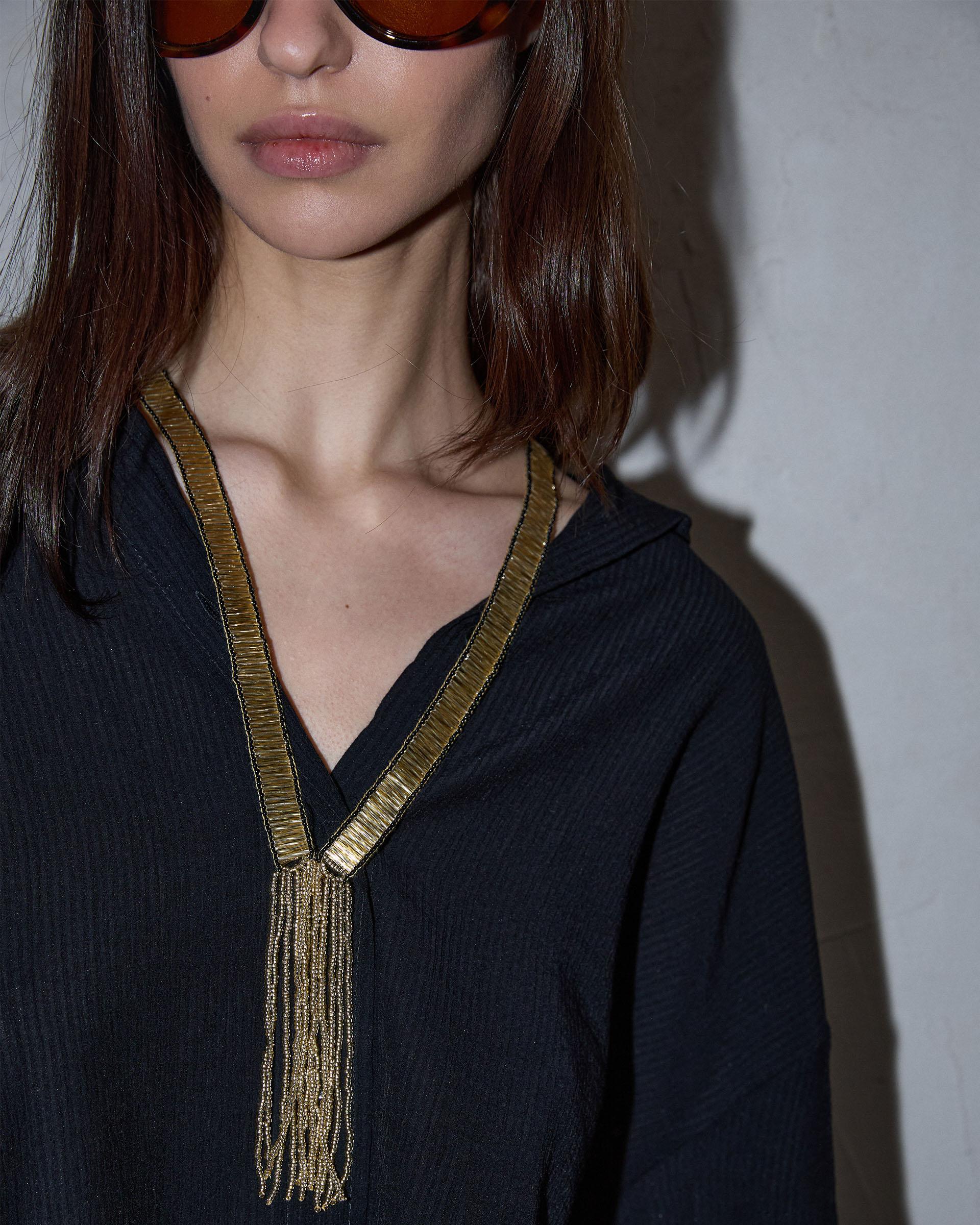 Camisa Tejido Plisado Negro - Image 5
