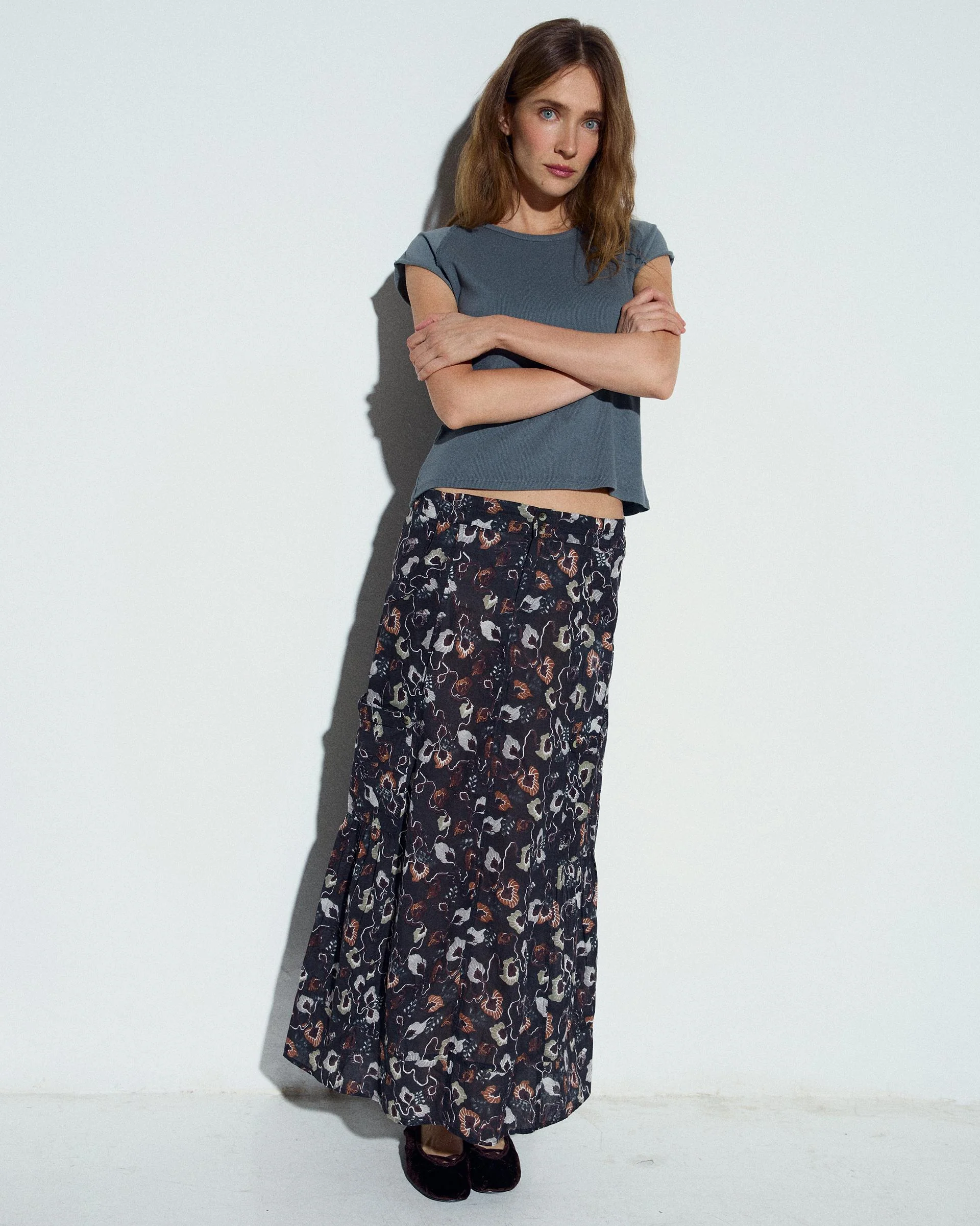 Falda Bolsillos Cargo Estampado Floral Antracita - Image 3