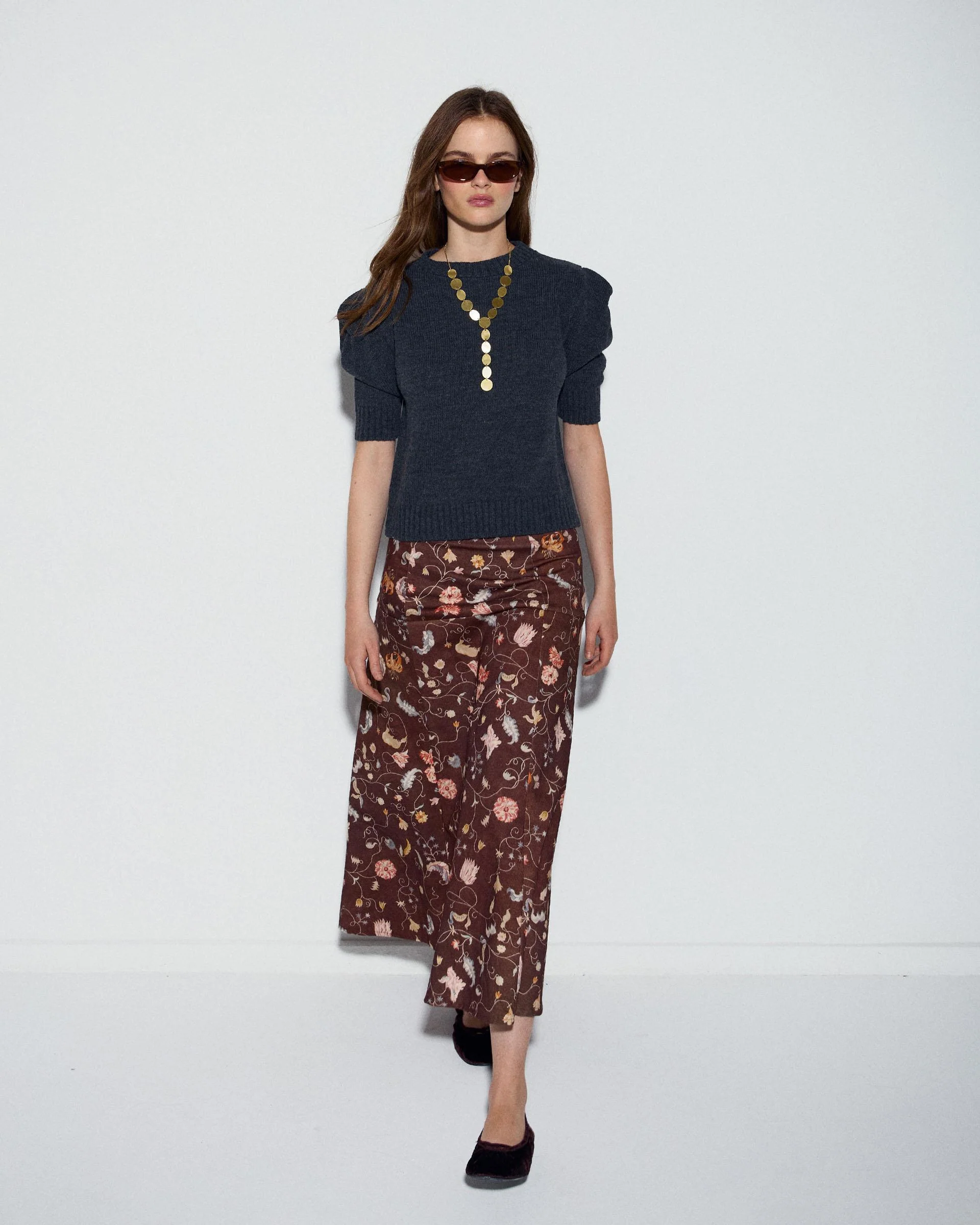 Falda Canesú Estampado Floral Marrón - Image 6