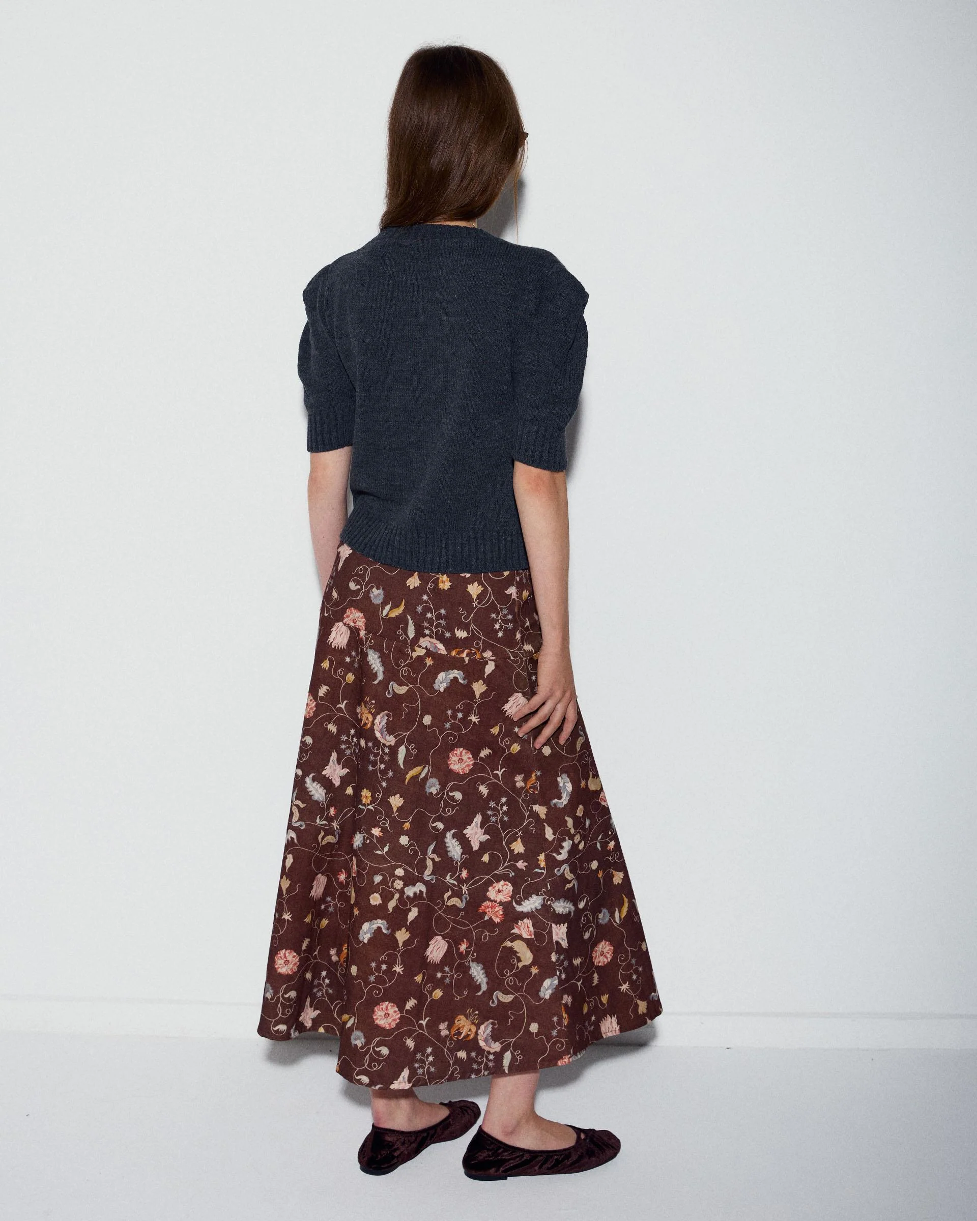 Falda Canesú Estampado Floral Marrón - Image 8