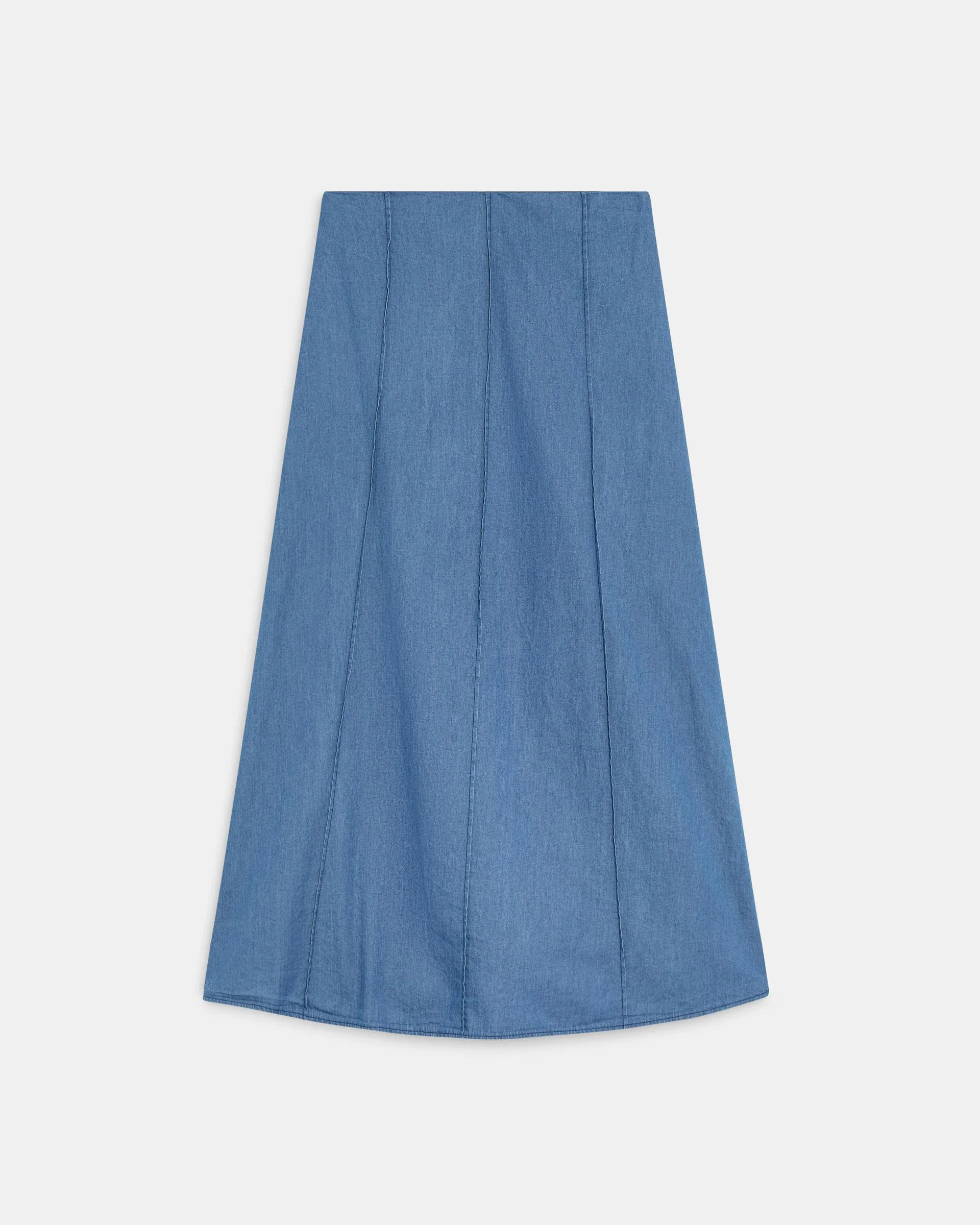 Falda Costuras Tipo Denim Azul Jeans - Image 7