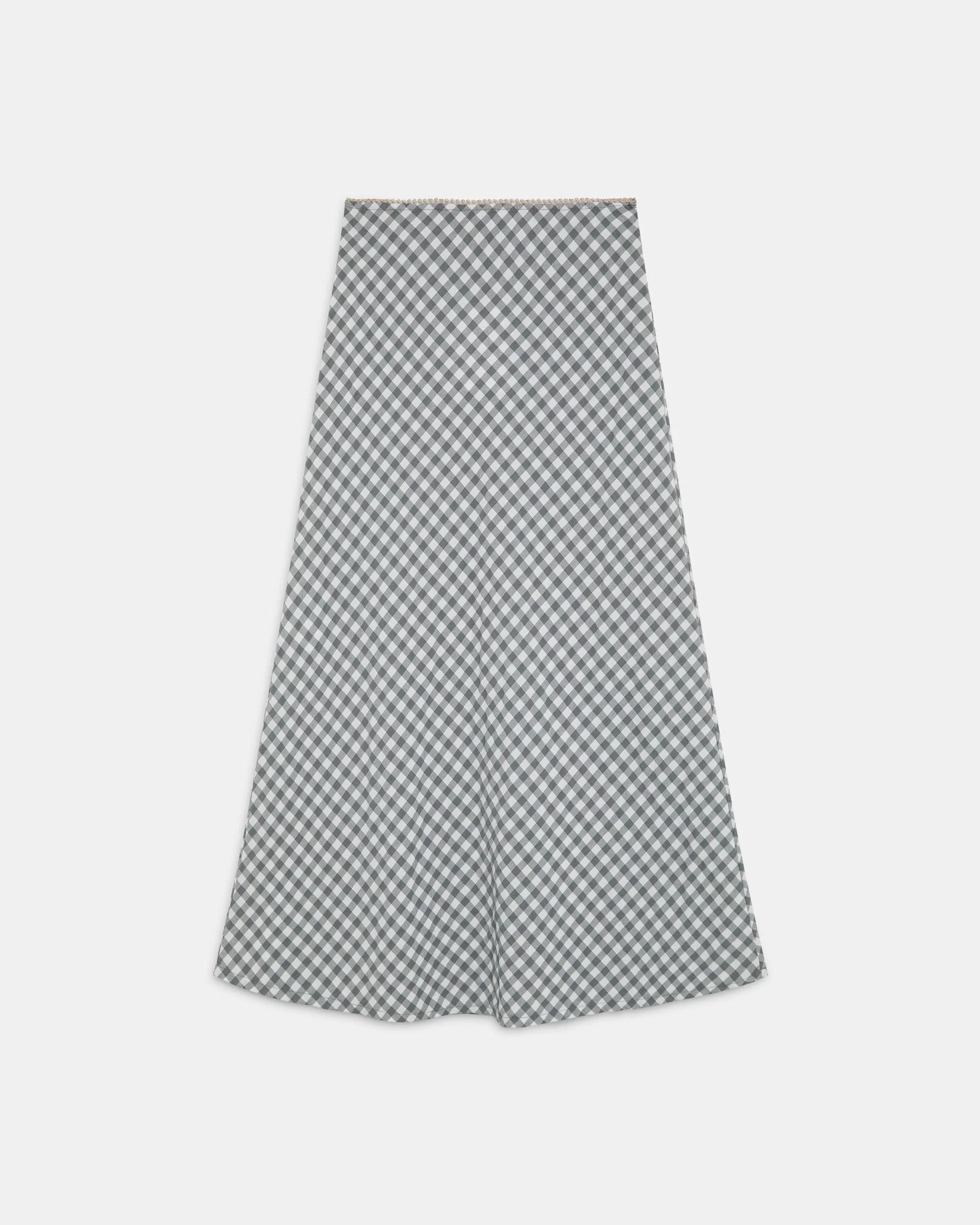 Falda Fluida Cuadros Gris - Image 8