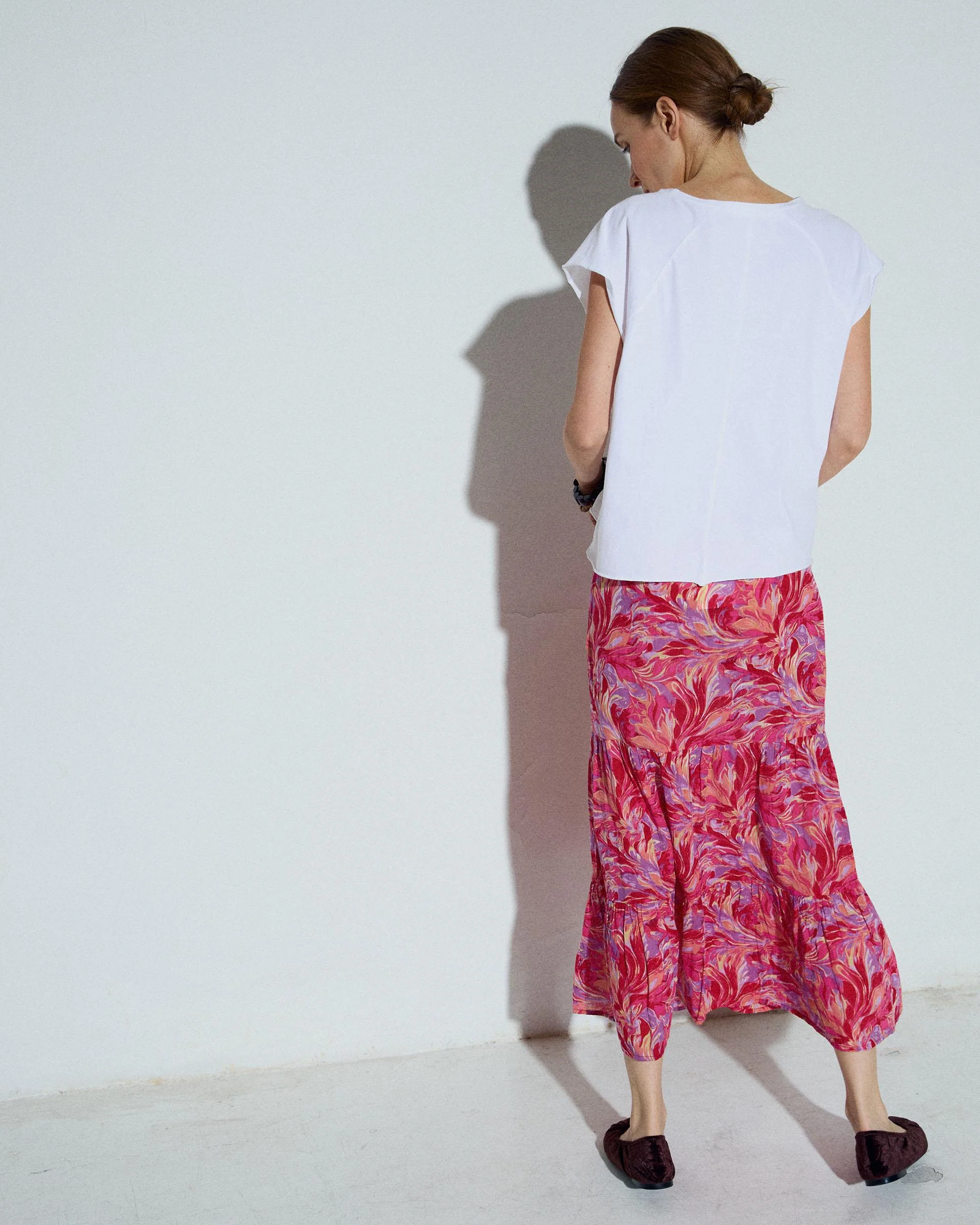 Falda Fluida Estampado Floral Fucsia - Image 6
