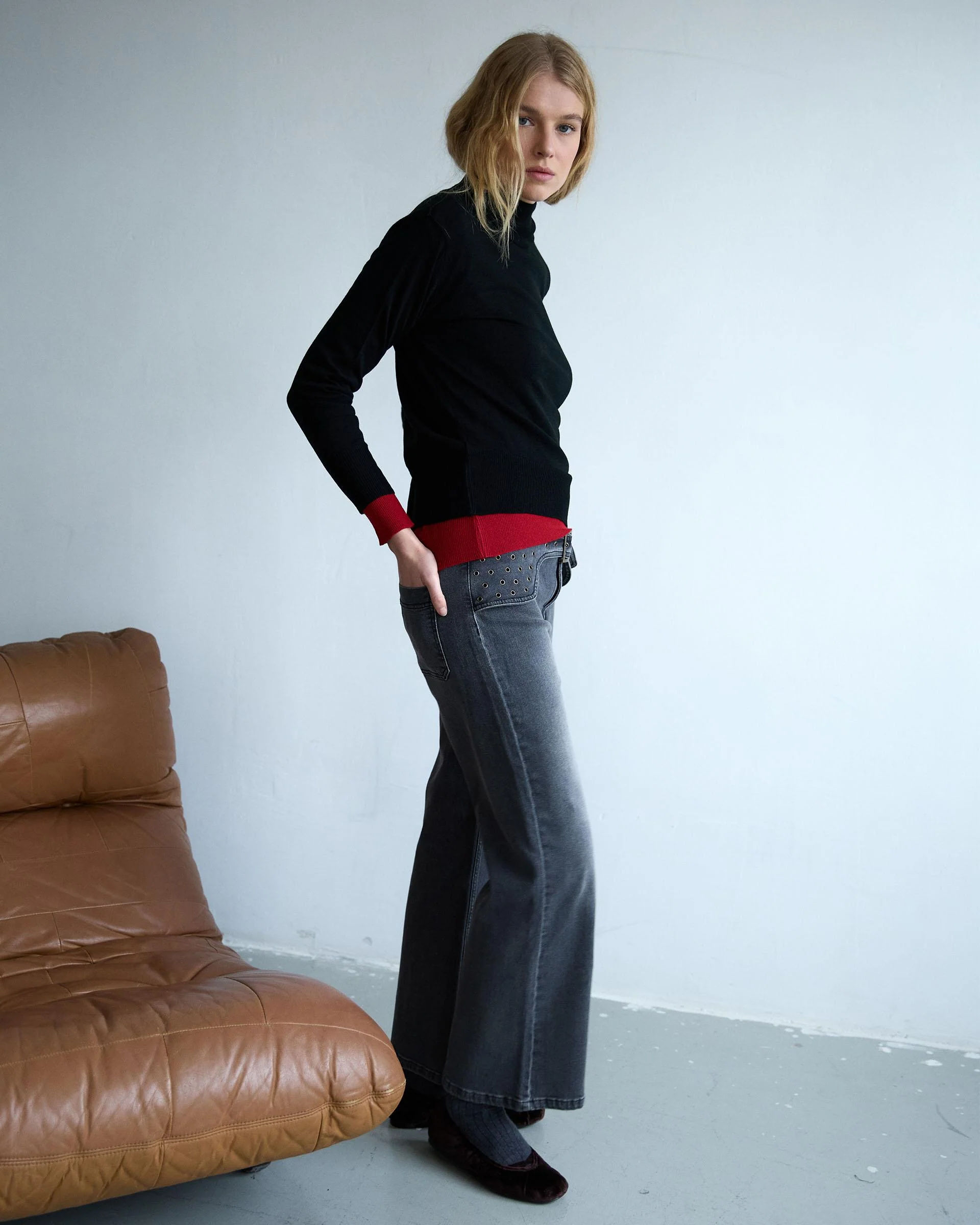 Jeans Cinturón Arandelas Antracita - Image 4