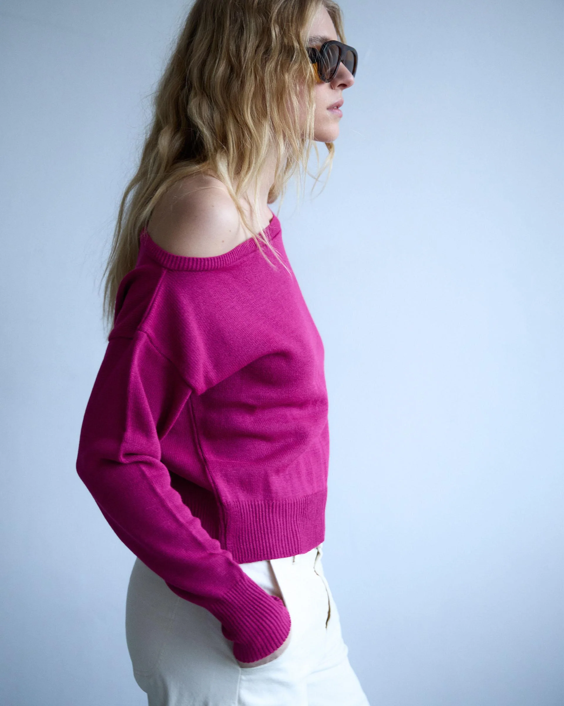 Jersey Cuello Asimétrico Fucsia - Image 5