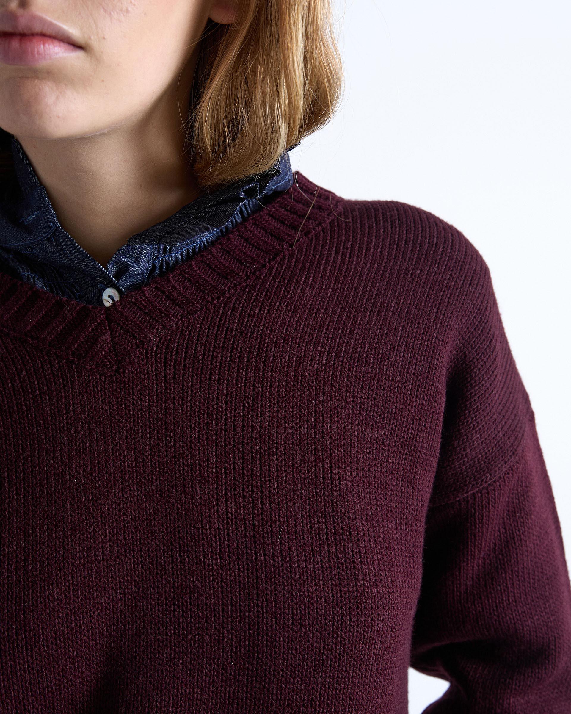 Jersey Cuello Pico Rib Granate - Image 4