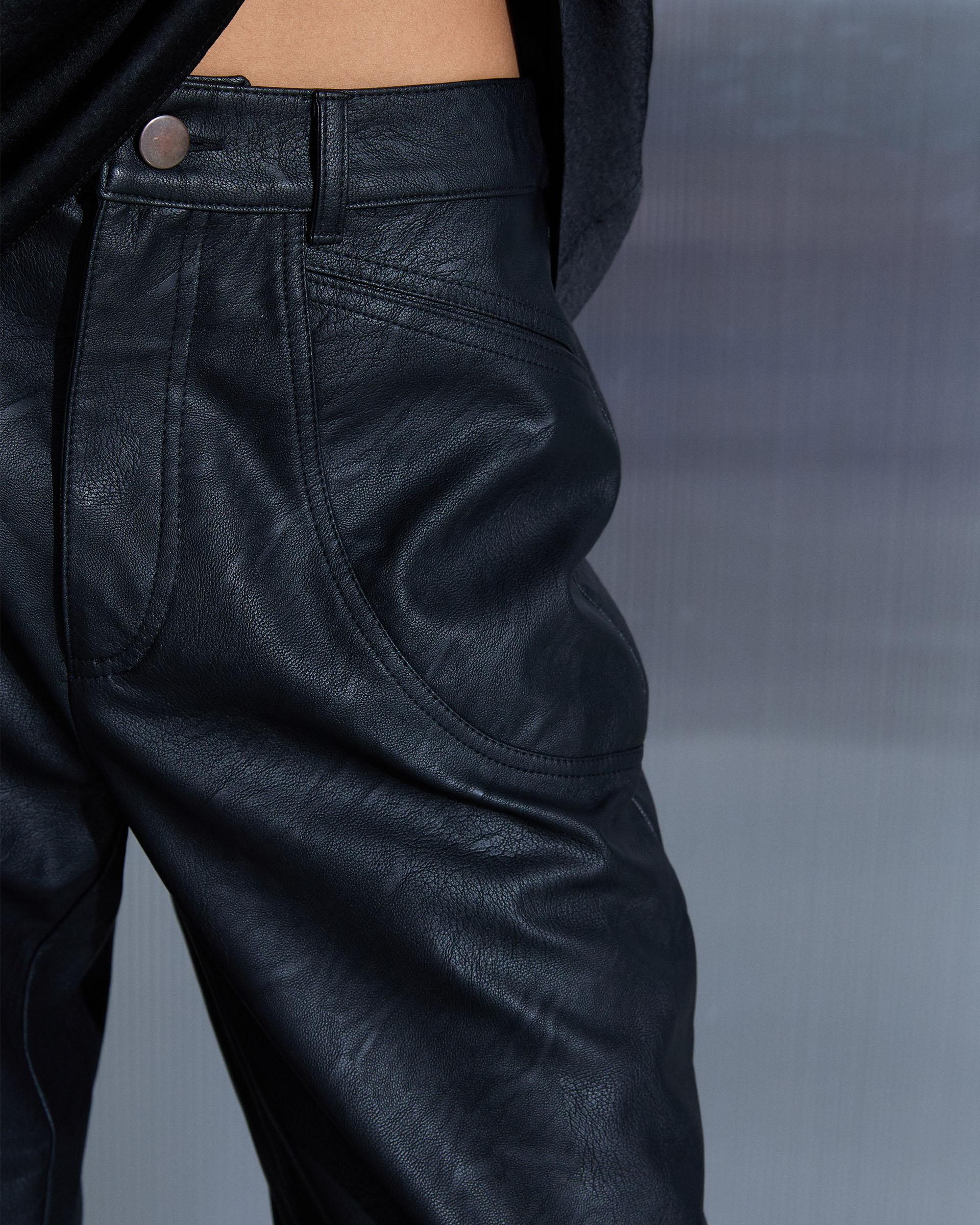 Pantalón Efecto Piel Negro - Image 3