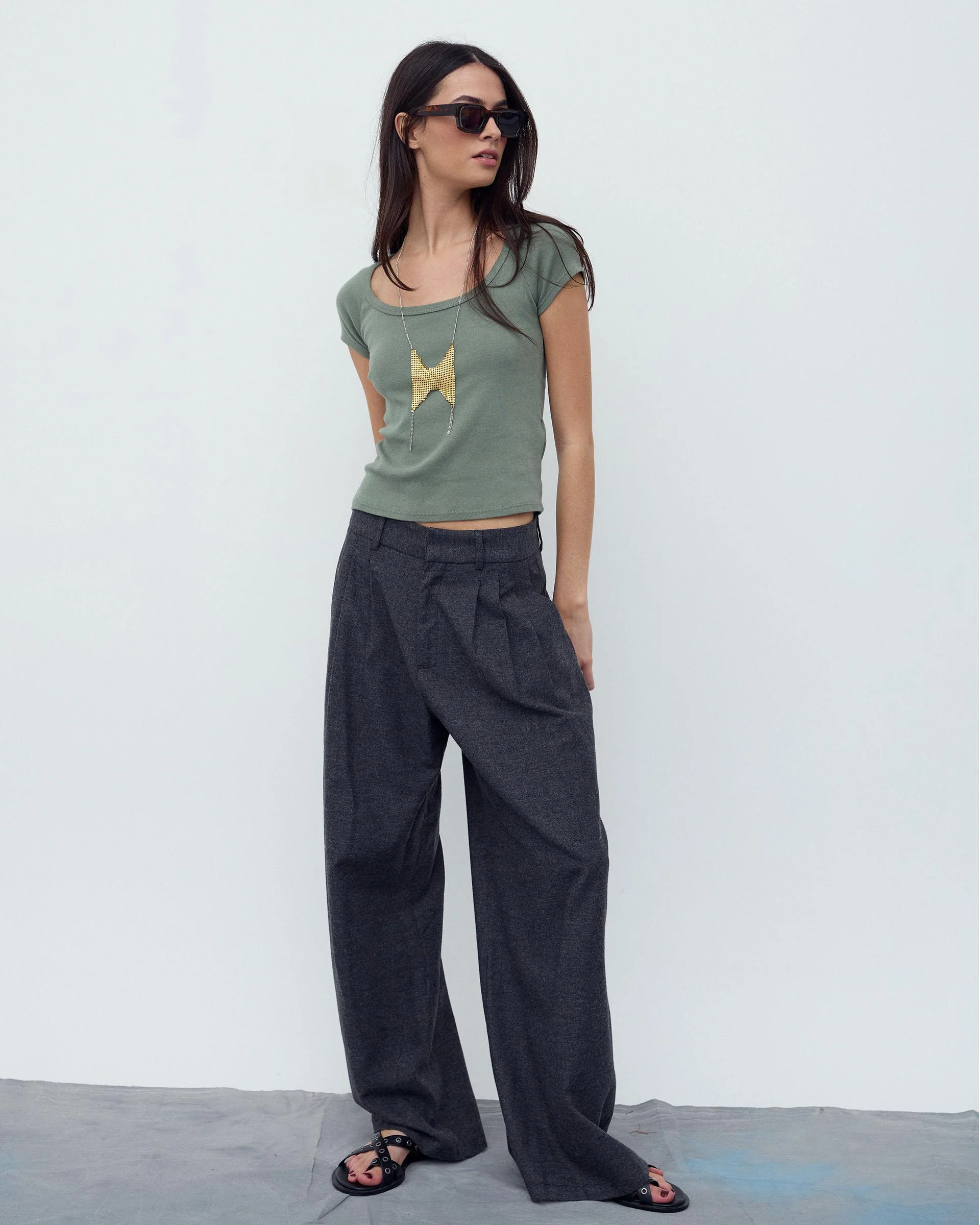 Pantalón Triple Pinza Espiga Antracita - Image 5