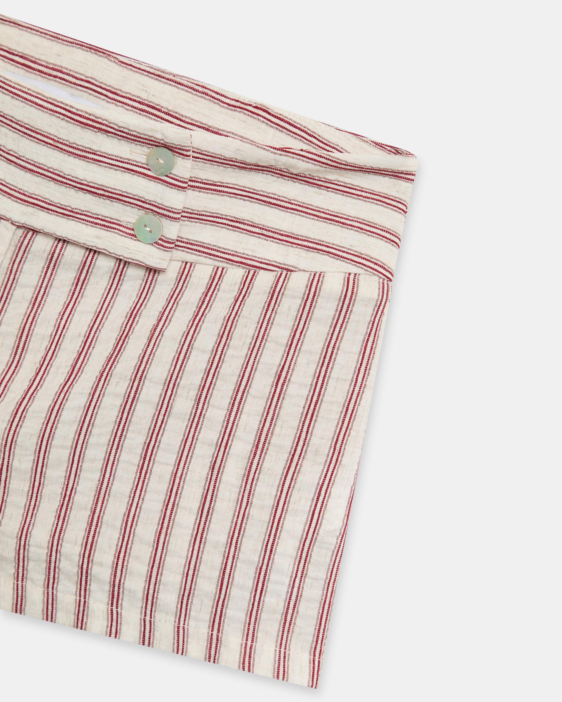 Shorts Triple Cinturilla Rayas Blanco - Image 9