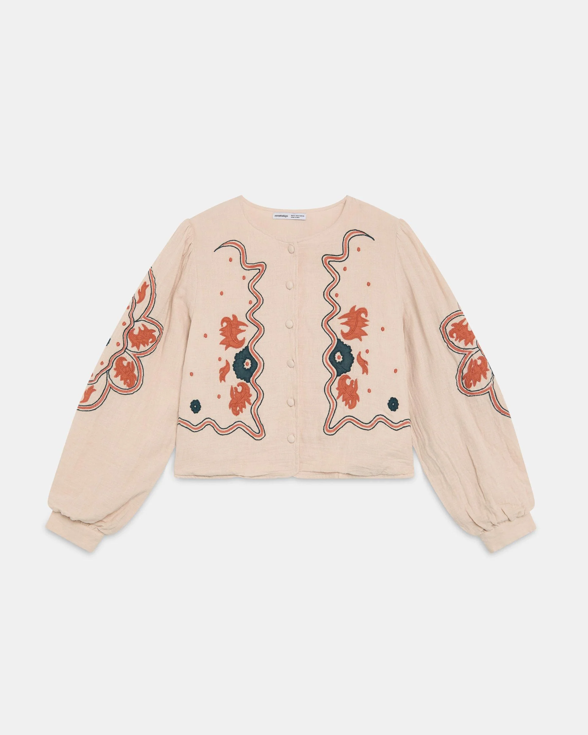 Sobrecamisa Bordados Étnicos Rosa Palo - Image 7