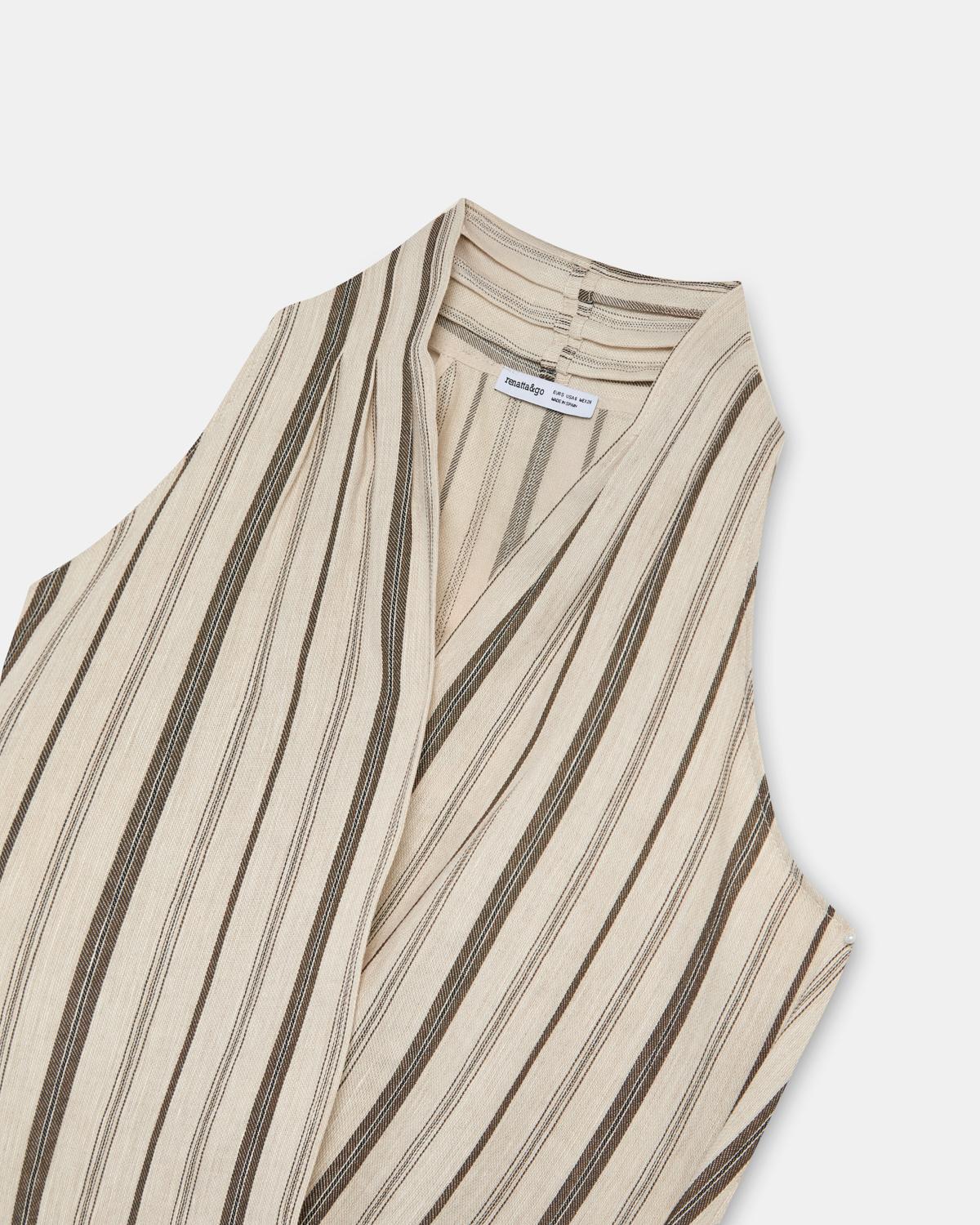 Top Cruzado Rayas Beige - Image 12