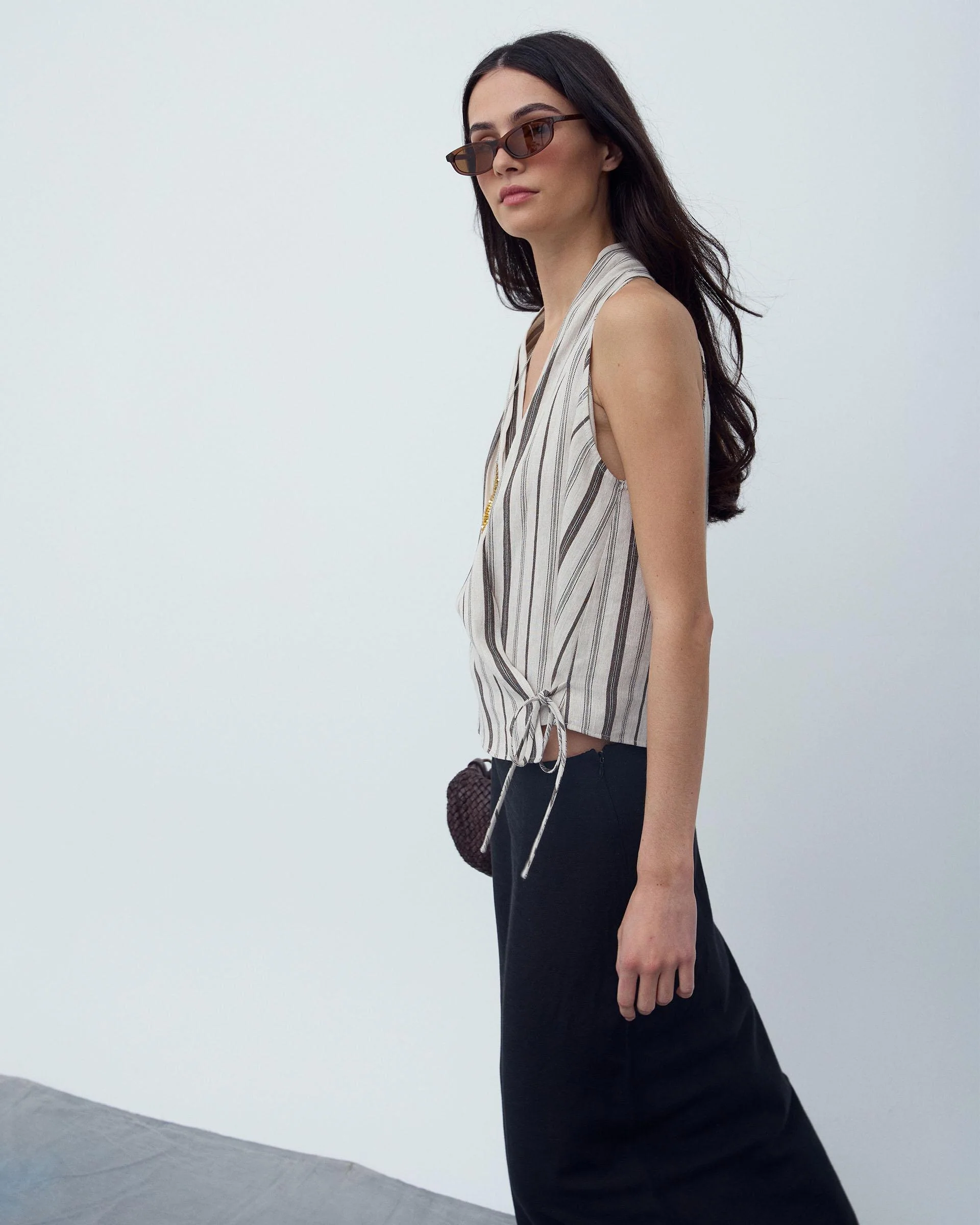 Top Cruzado Rayas Beige - Image 7
